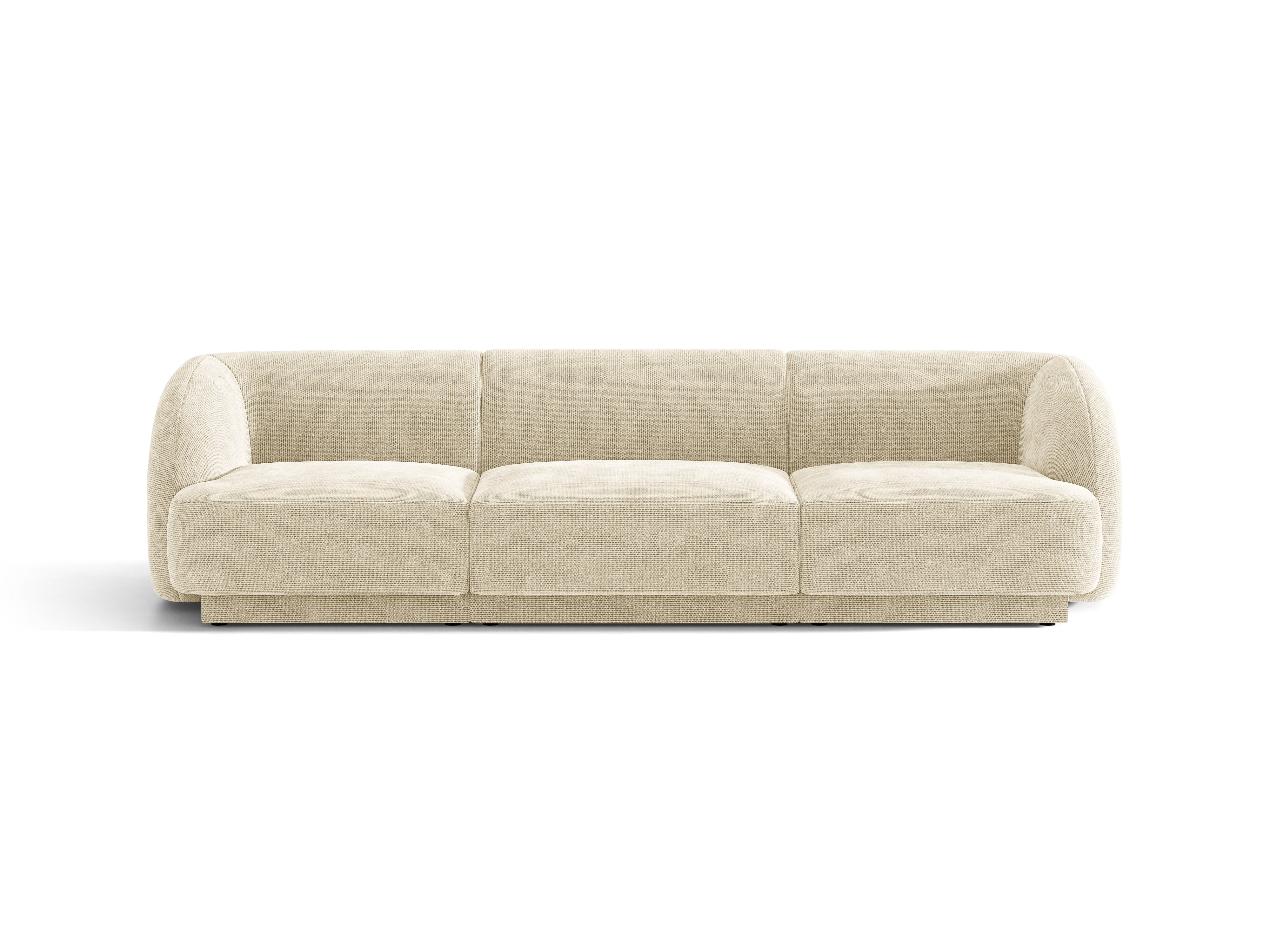 Sofa 3-osobowa MILEY jasnobeżowy szenil jedwabisty – Micadoni