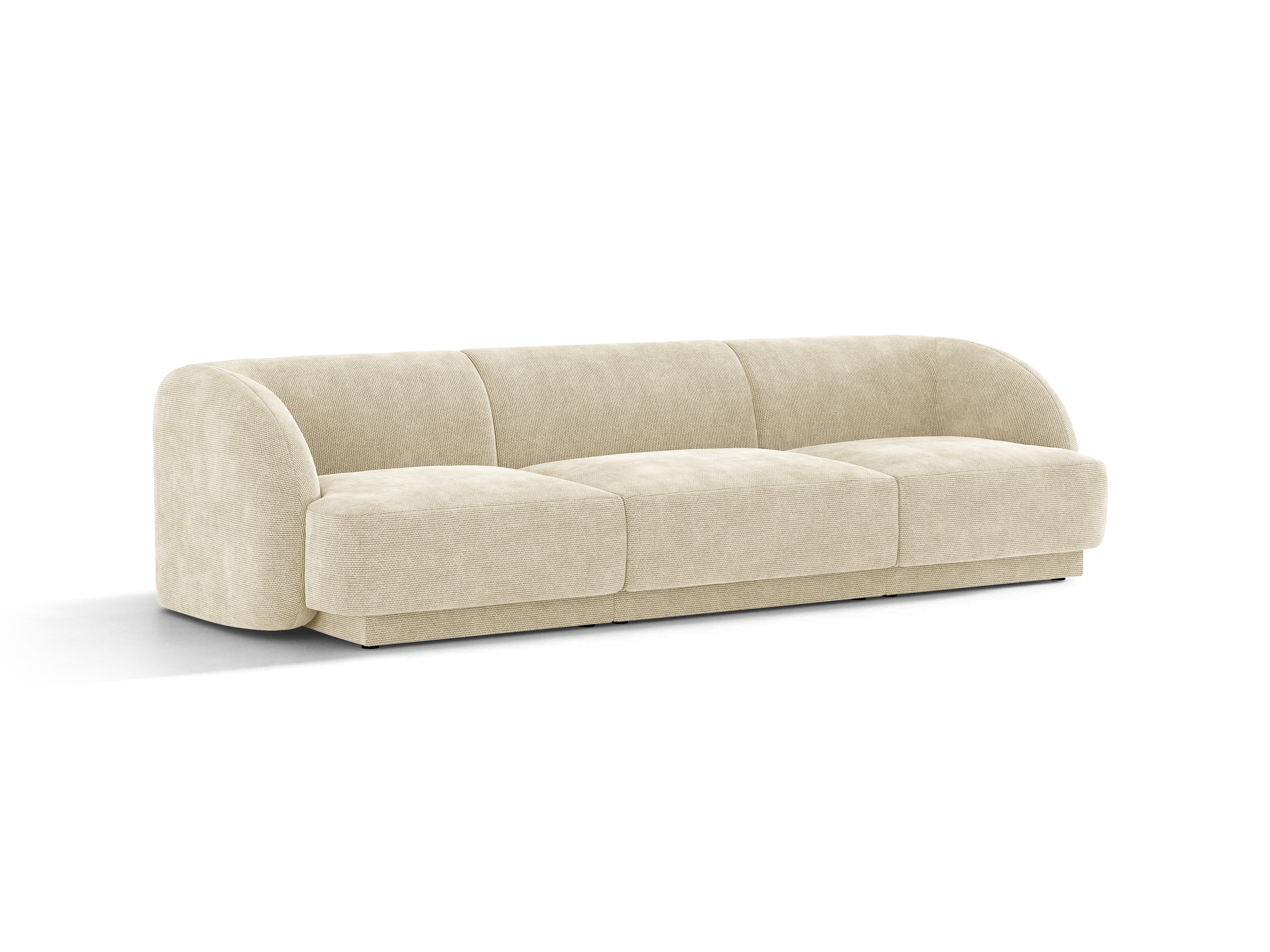 Sofa 3-osobowa MILEY jasnobeżowy szenil jedwabisty do salonu