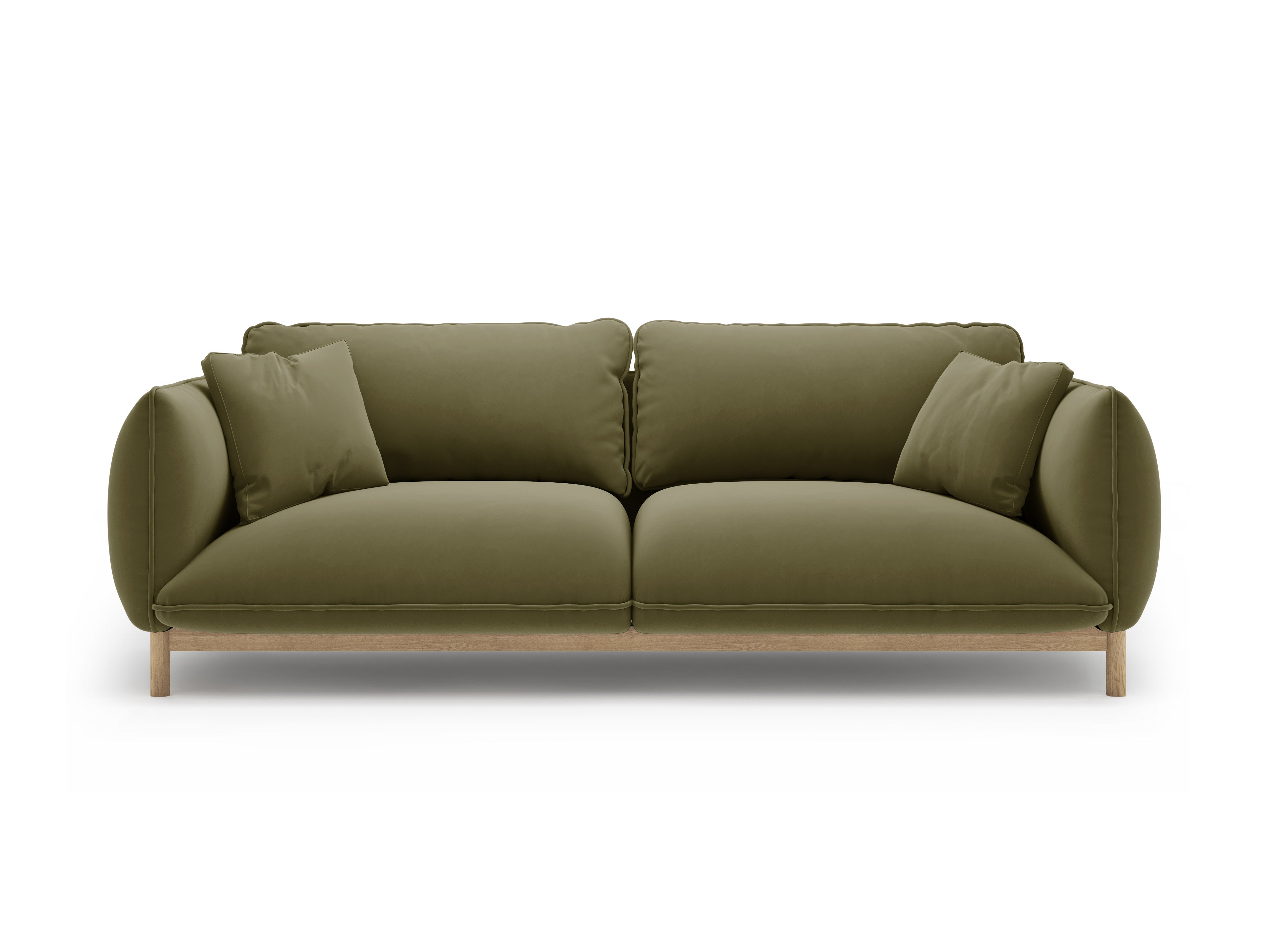 Sofa z jemného velúru 3-miestna ADA svetlozelená