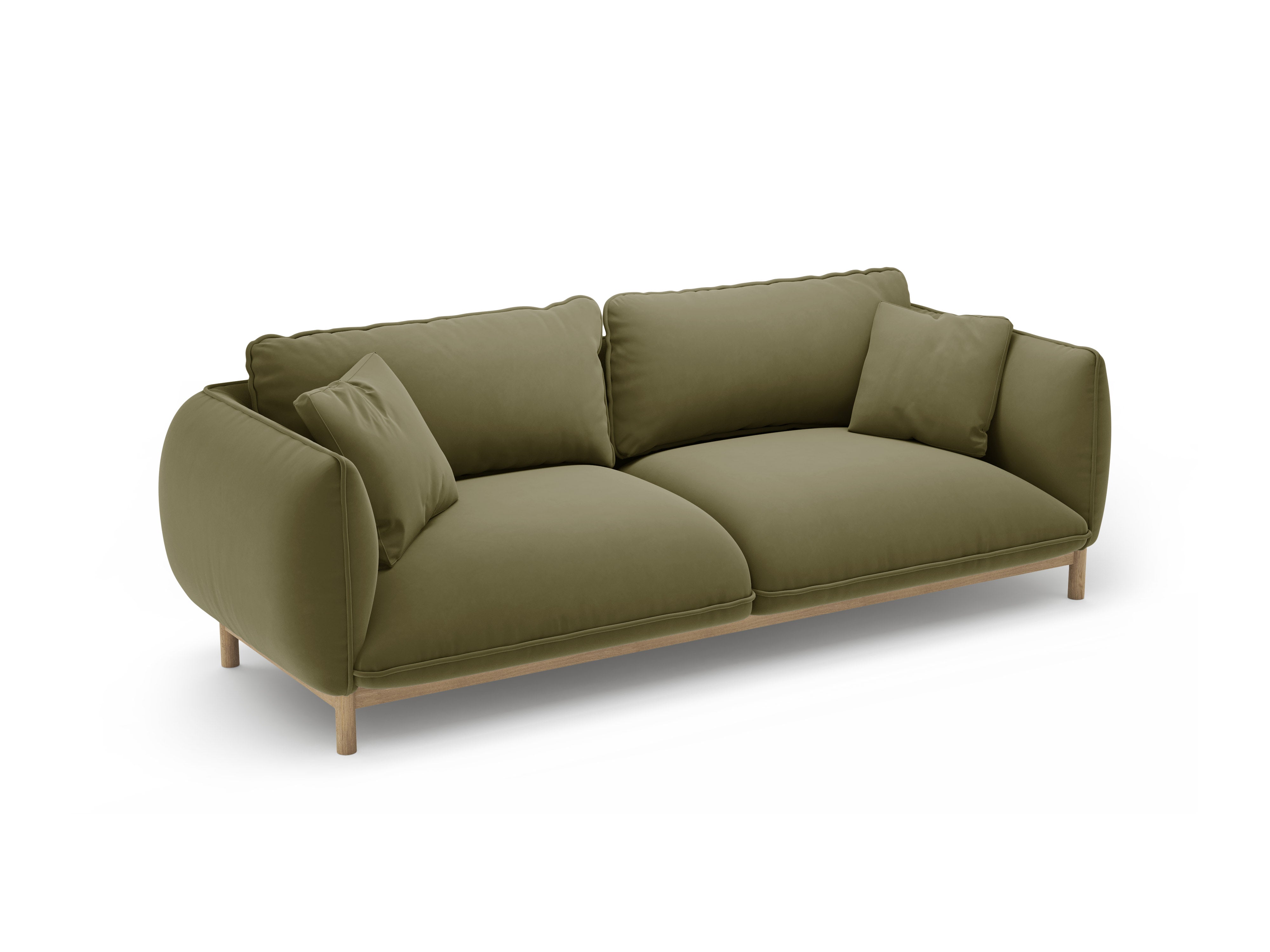 Sofa z jemného velúru 3-miestna ADA svetlozelená