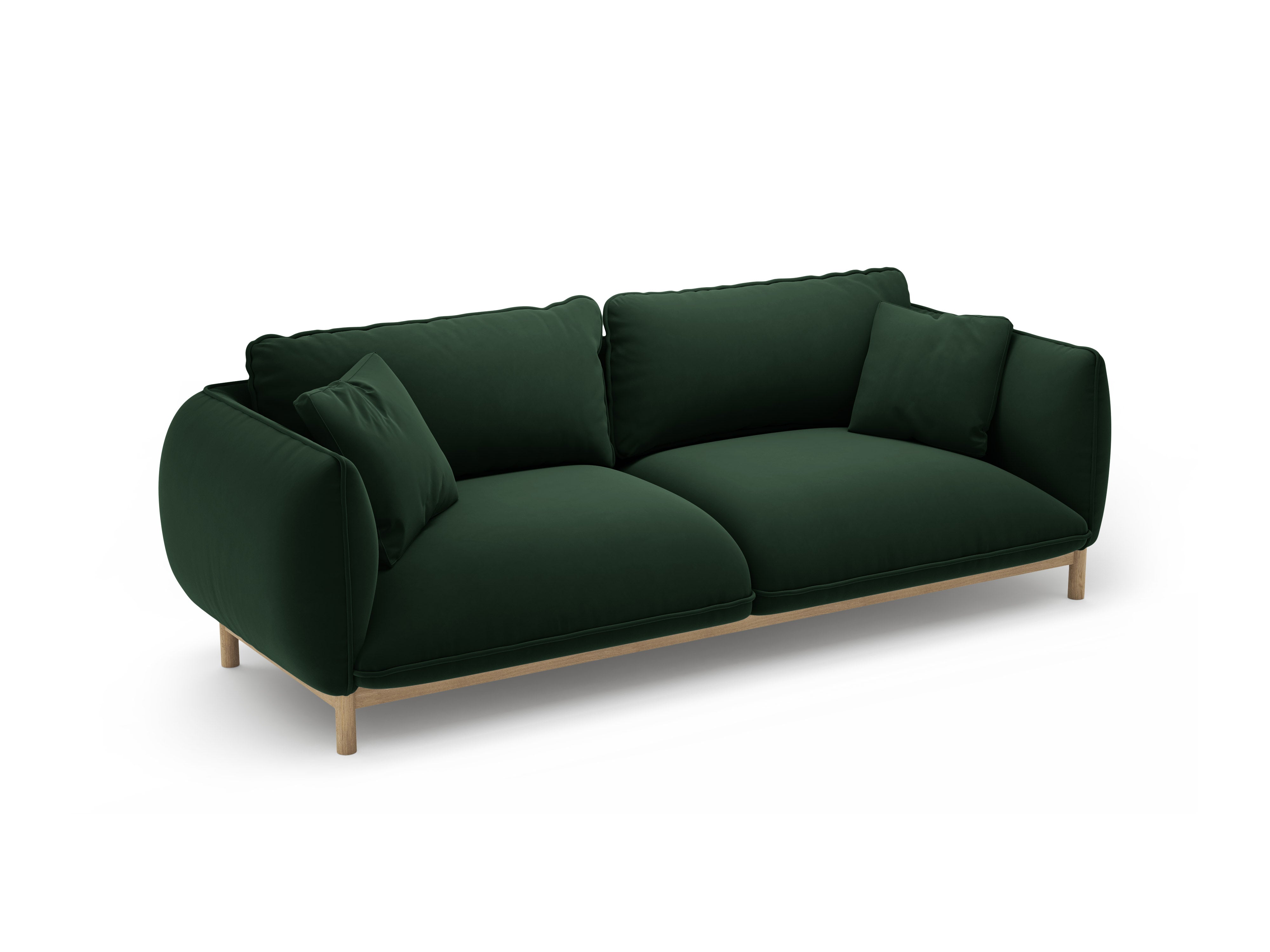 Sofa zamatová 3-miestna ADA fľašková zelená