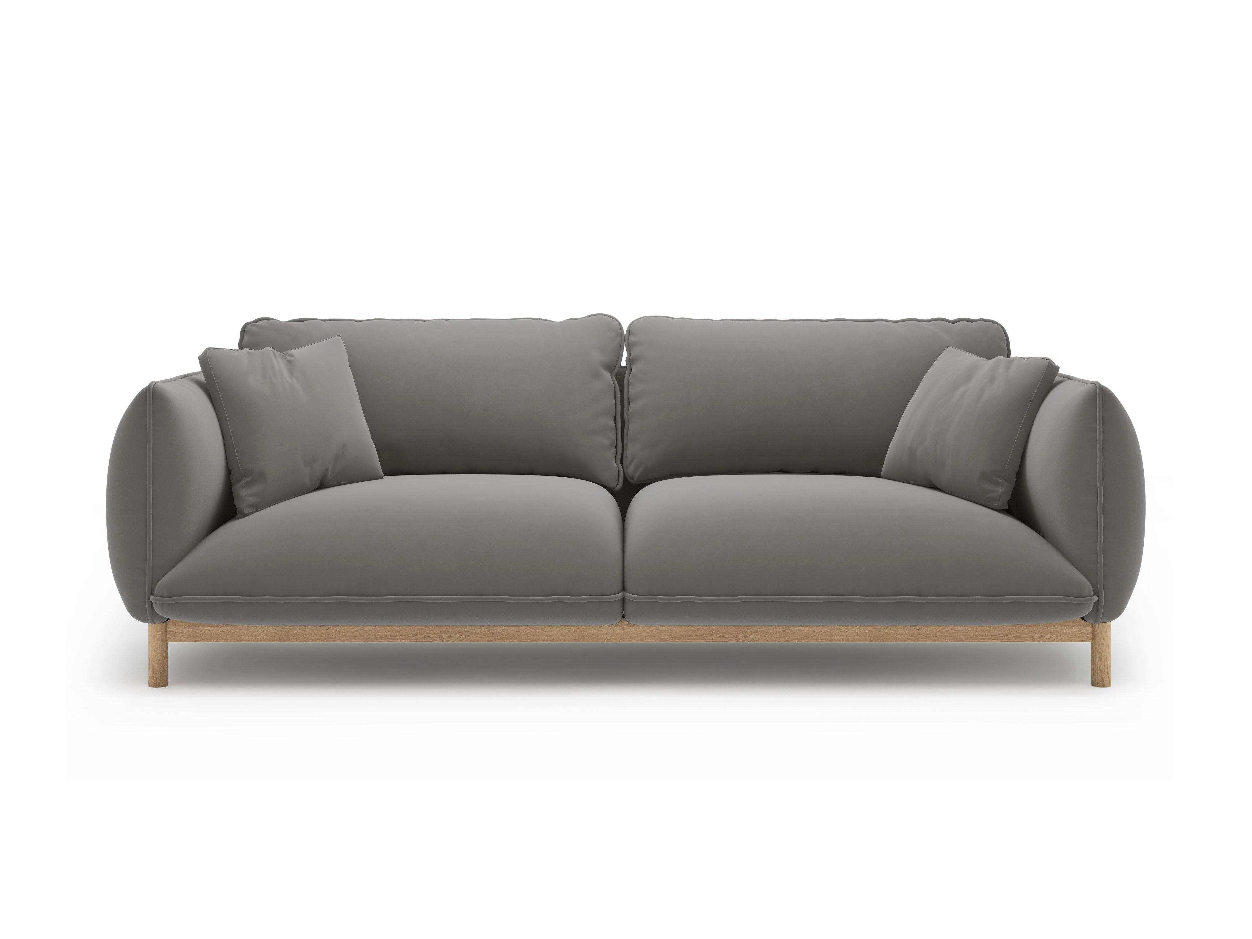 Sofa z jemného velúru 3-miestna ADA šedá