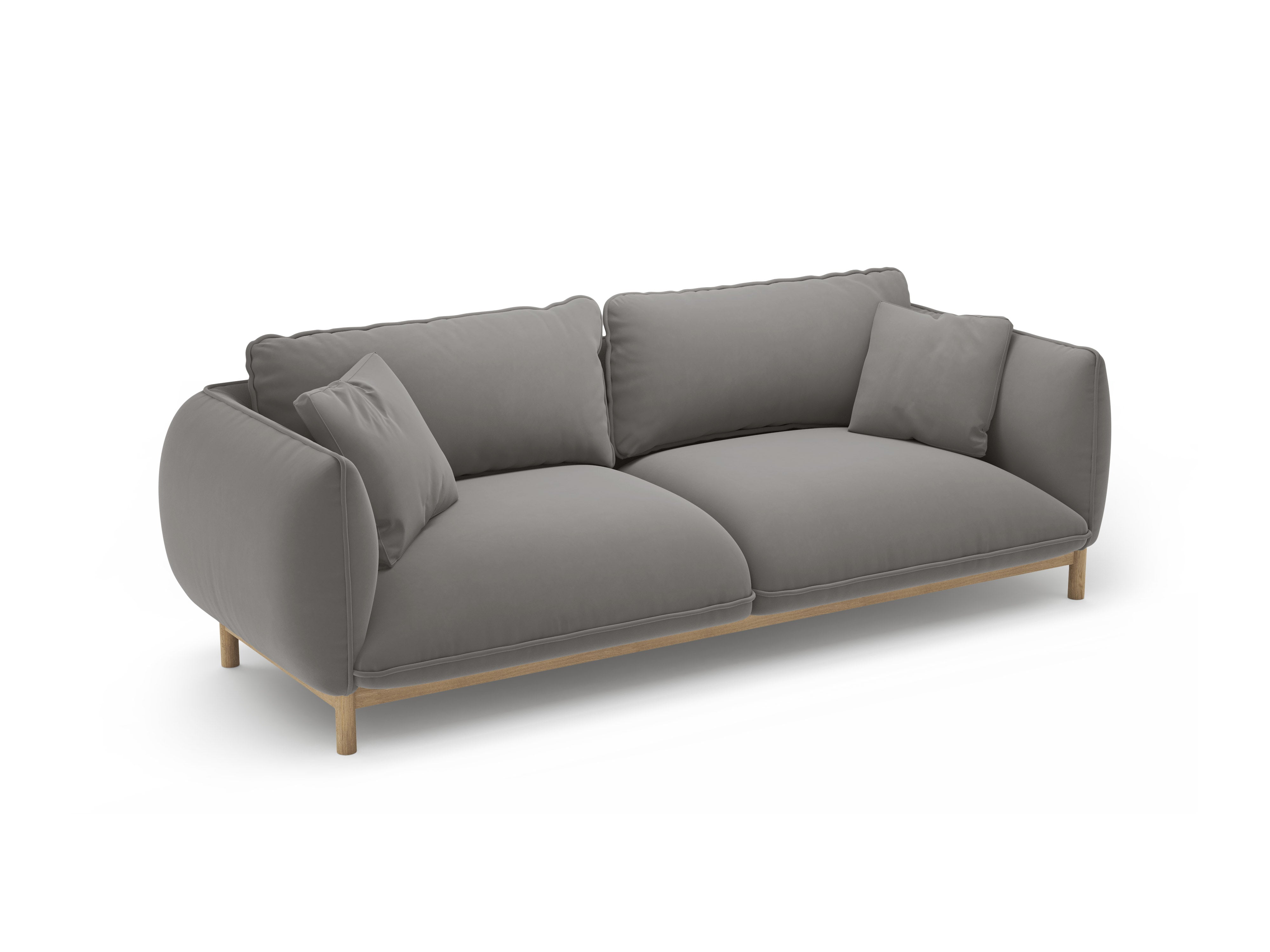 Sofa z jemného velúru 3-miestna ADA šedá