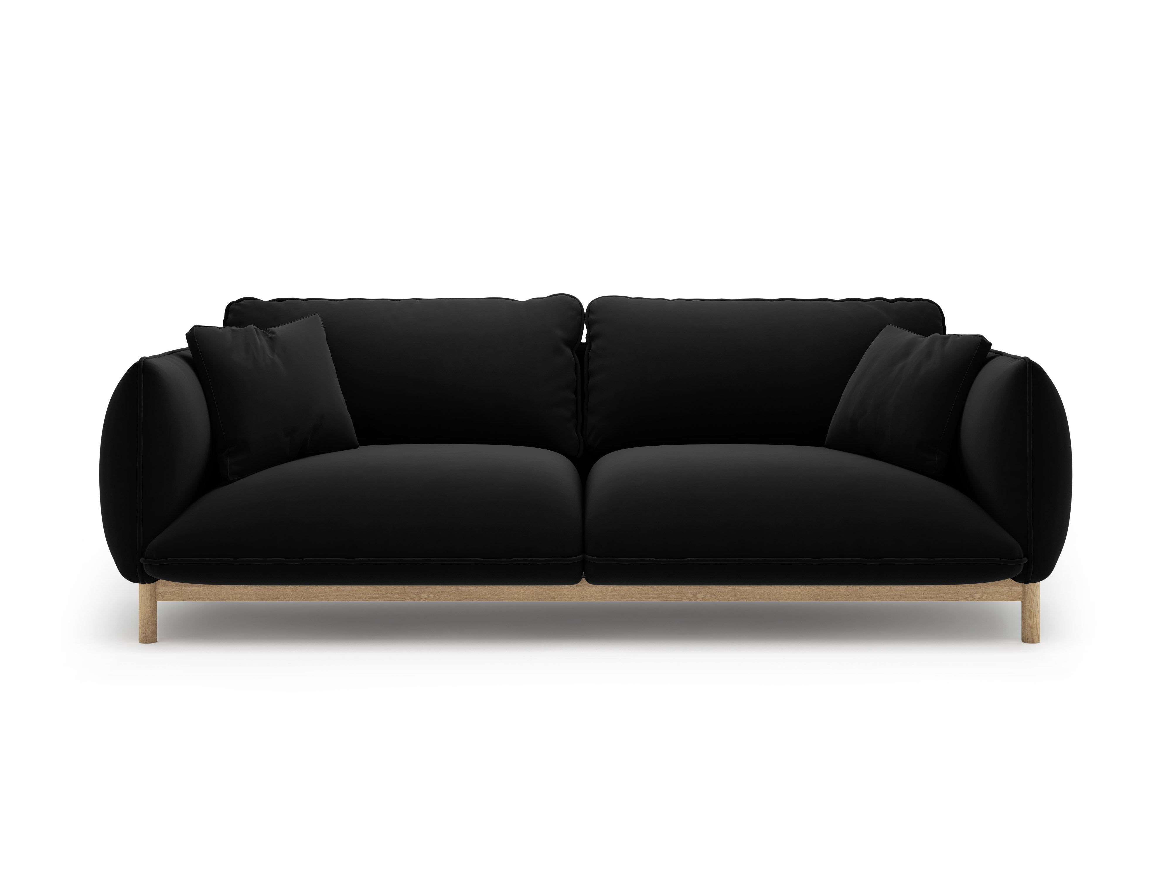 Sofa z jemného velúru 3-miestna ADA čierna