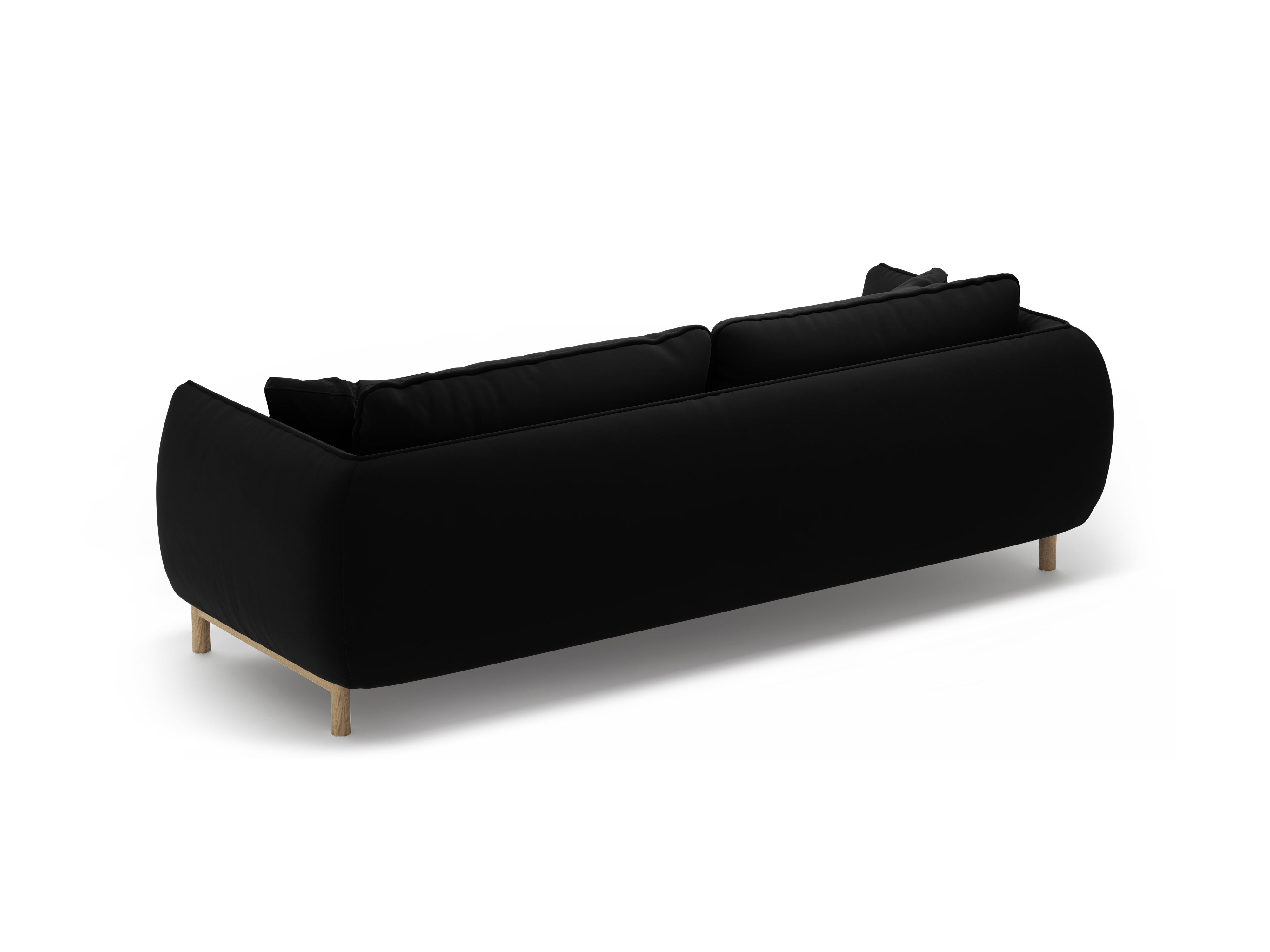 Sofa z jemného velúru 3-miestna ADA čierna