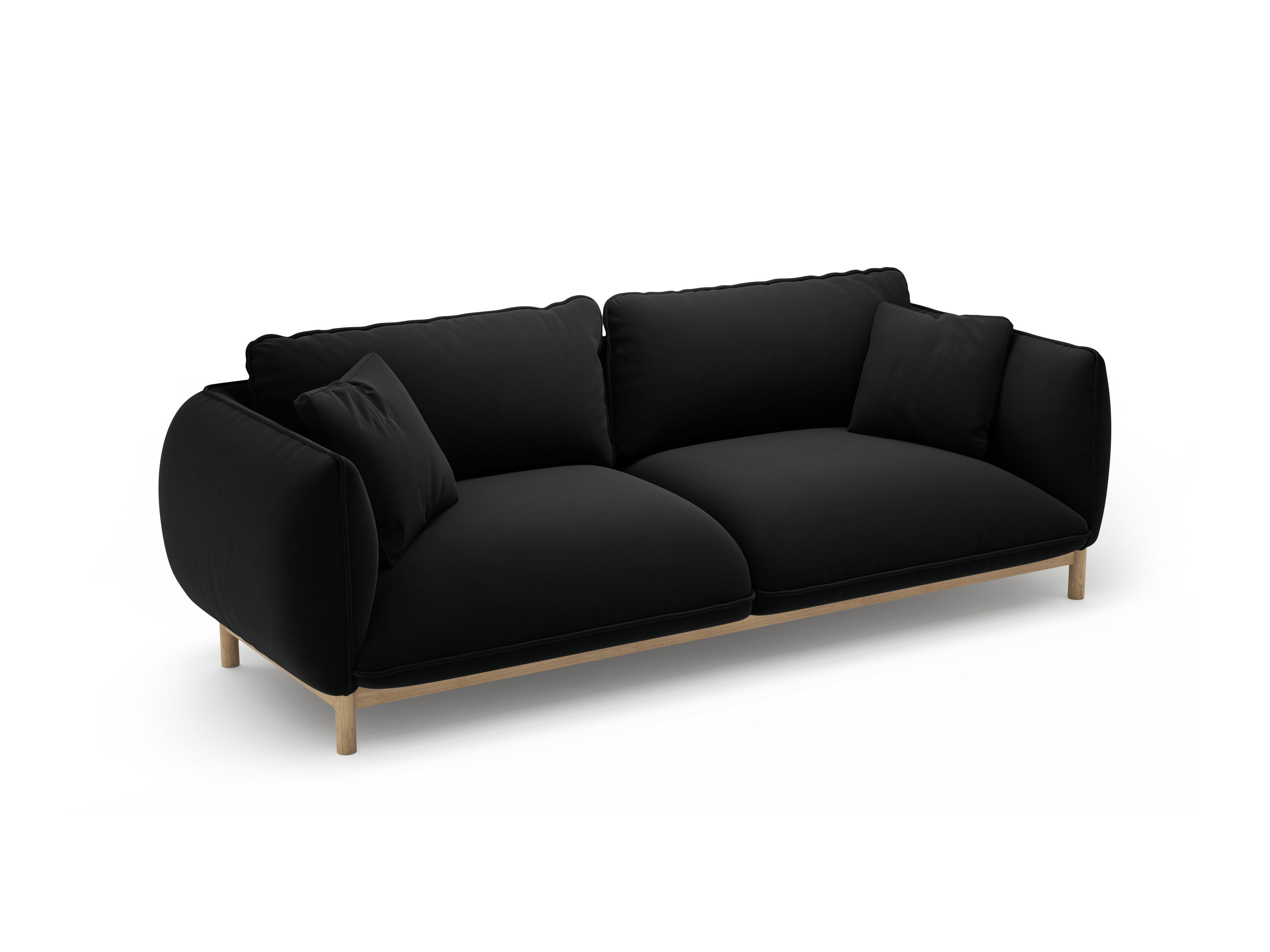Sofa z jemného velúru 3-miestna ADA čierna