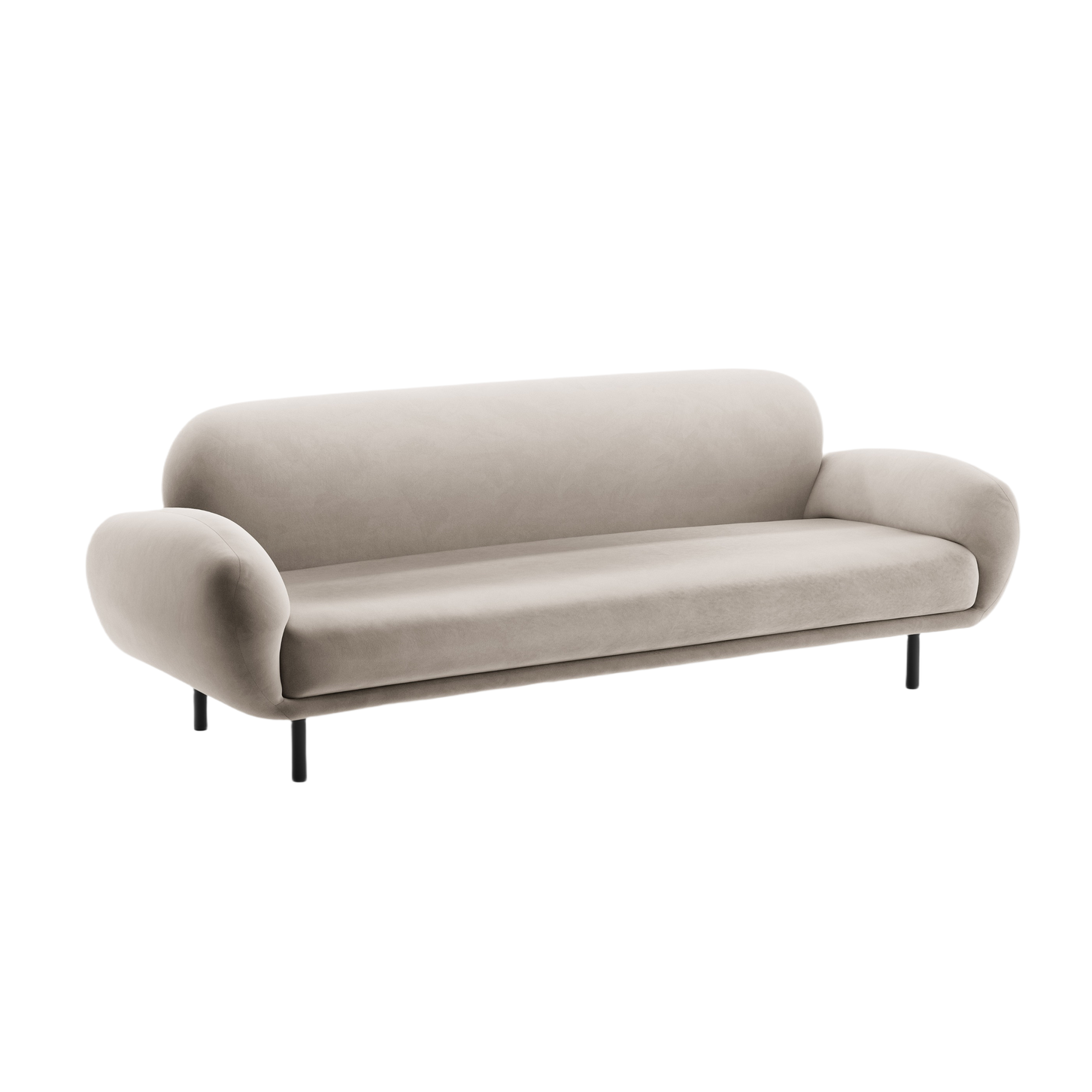 Sofa z jemného velúru 3-miestna POPPY svetlo béžová