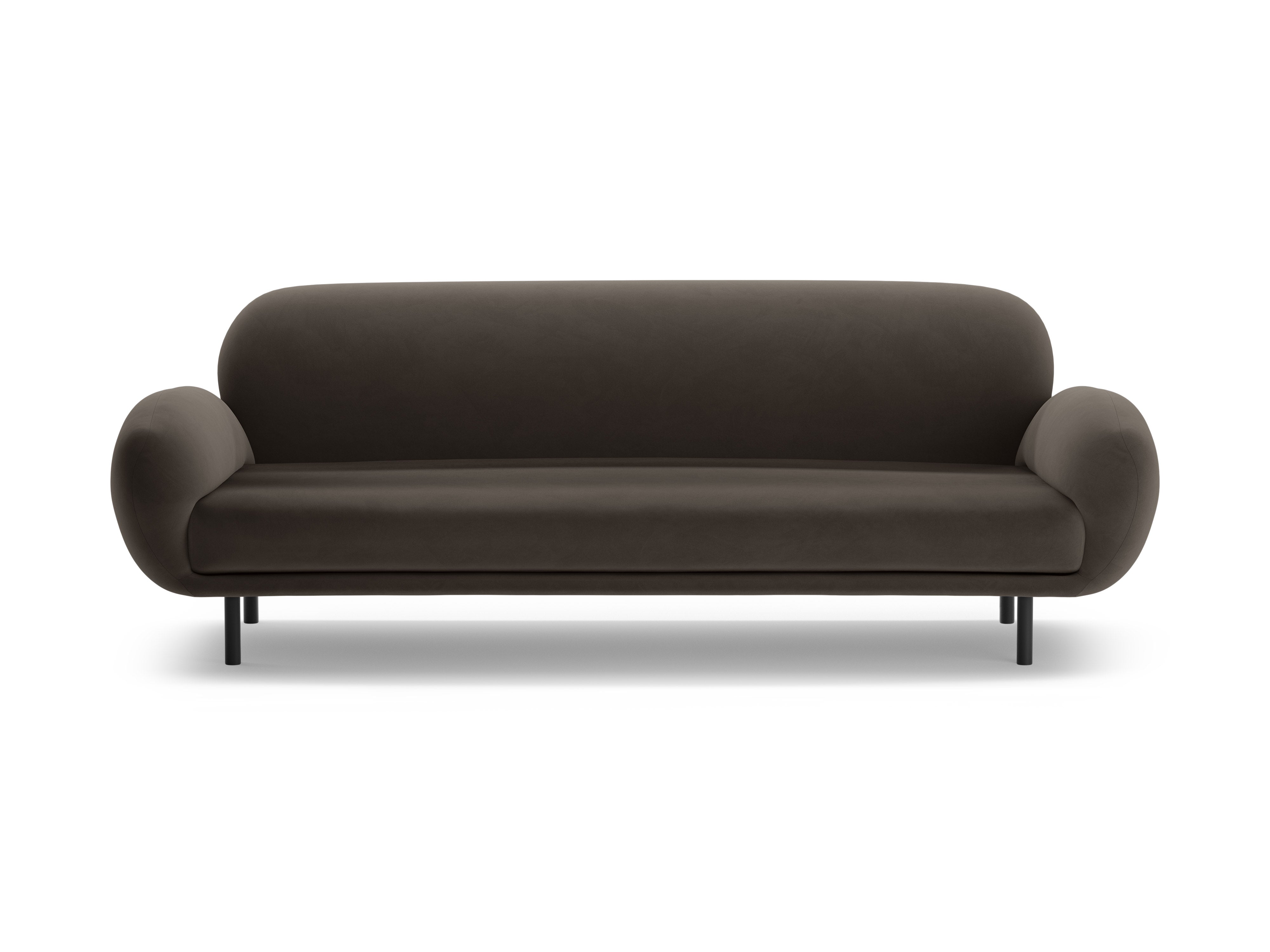 Sofa z jemného velúru 3-miestna POPPY ebenová