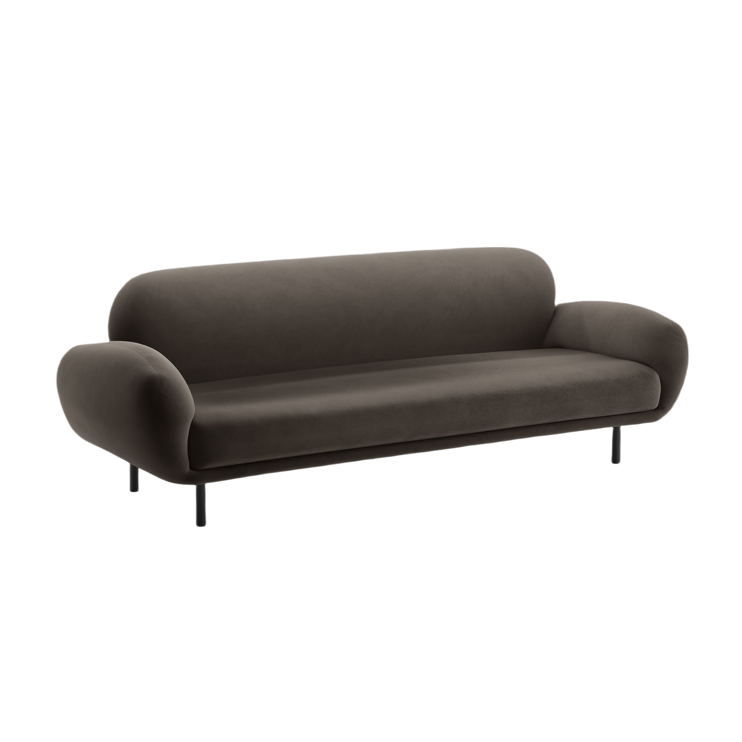 Sofa z jemného velúru 3-miestna POPPY ebenová