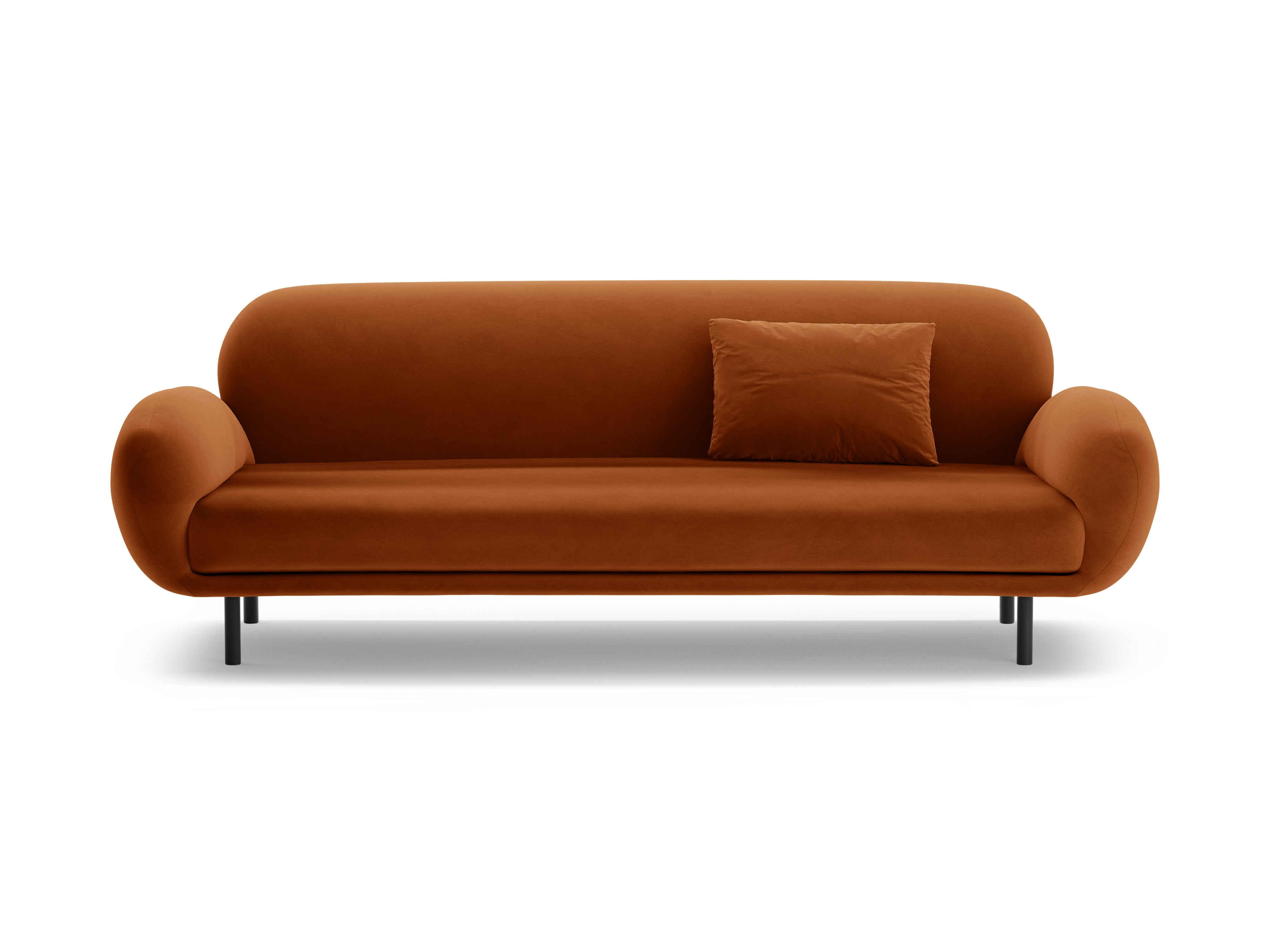 Sofa z jemného velúru 3-miestna POPPY terrakota