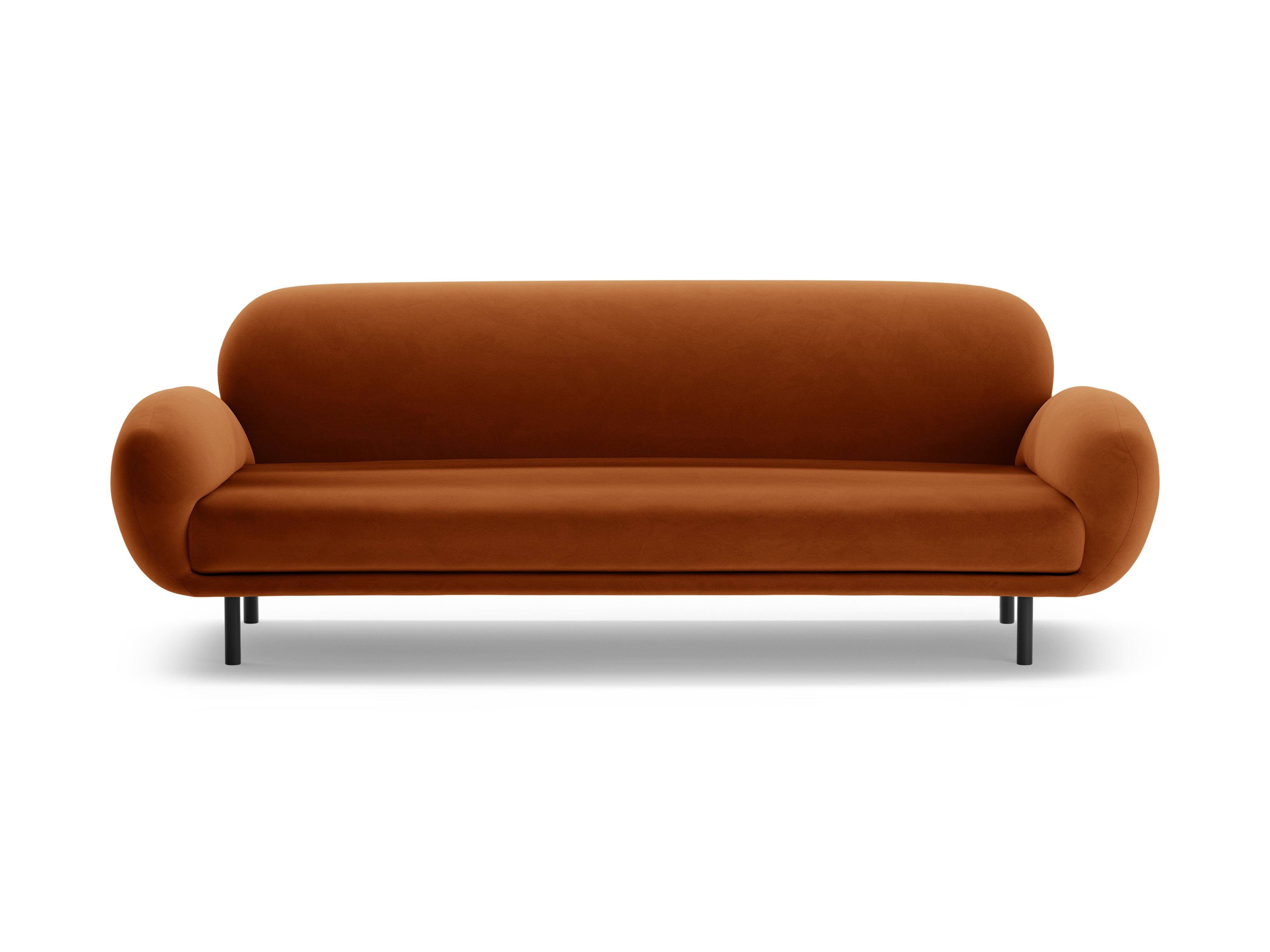 Sofa z jemného velúru 3-miestna POPPY terrakota