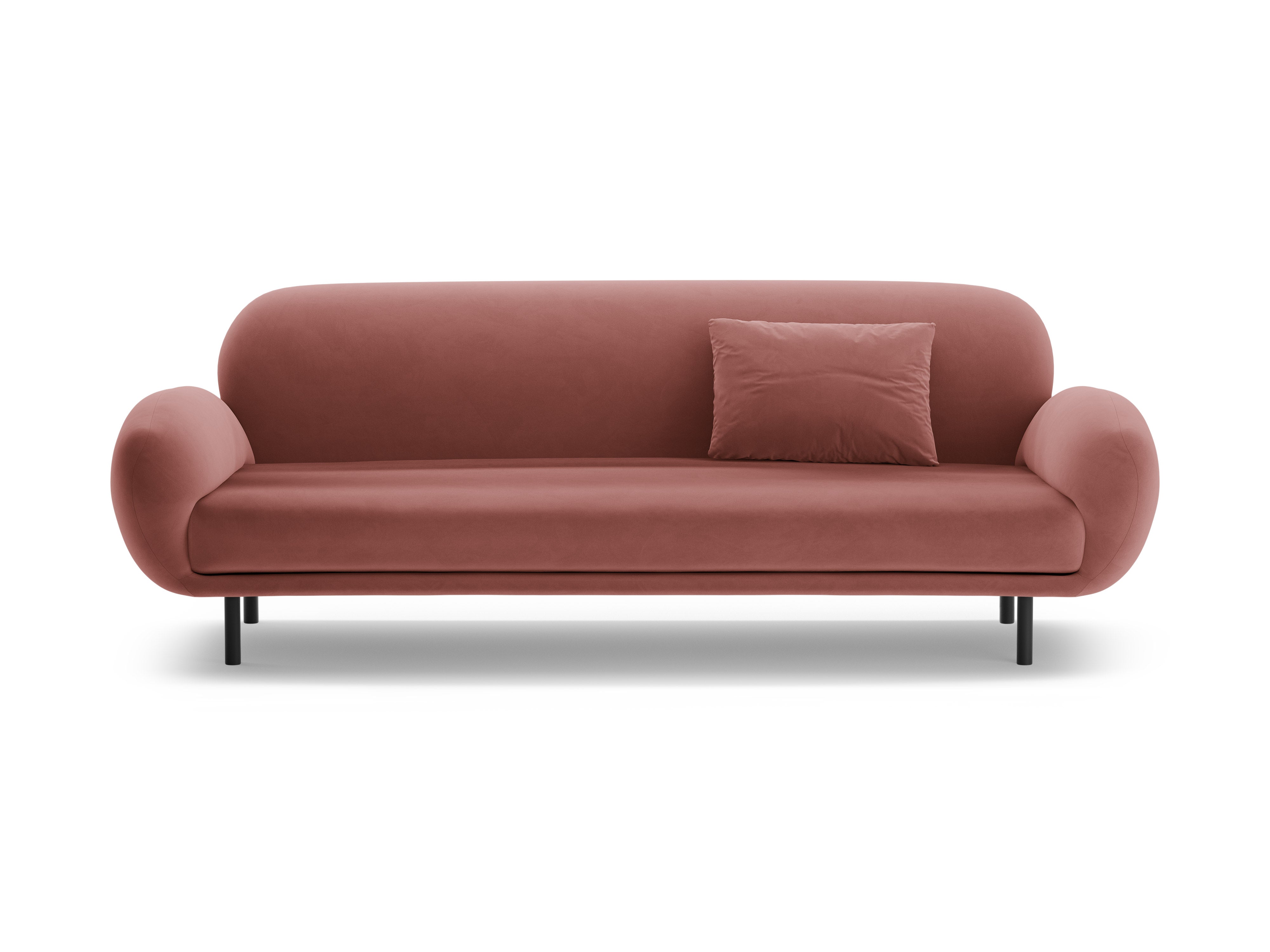 Sofa z jemného velúru 3-miestna POPPY špinavá ružová