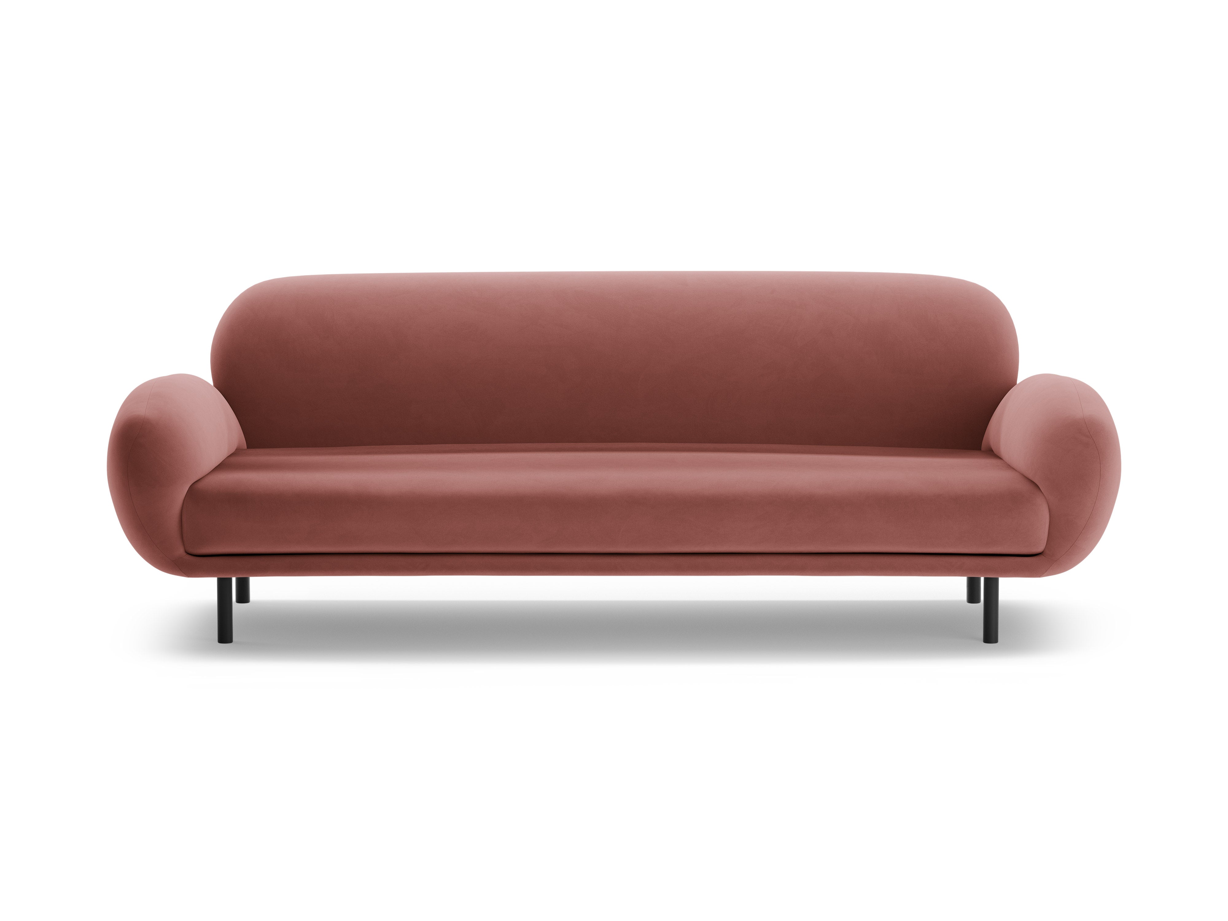 Sofa z jemného velúru 3-miestna POPPY špinavá ružová
