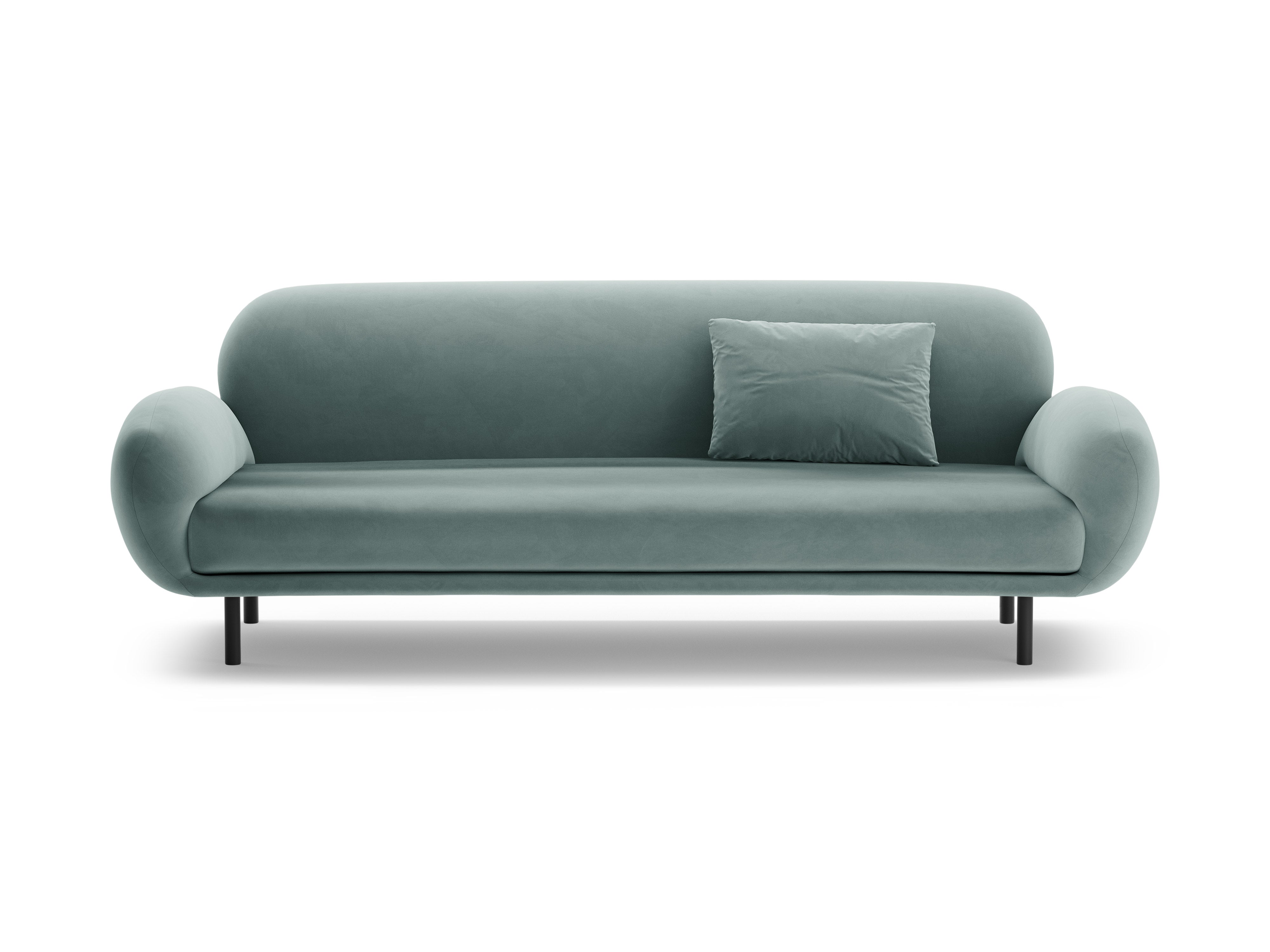 Sofa z jemného velúru 3-miestna POPPY svetlomodrá