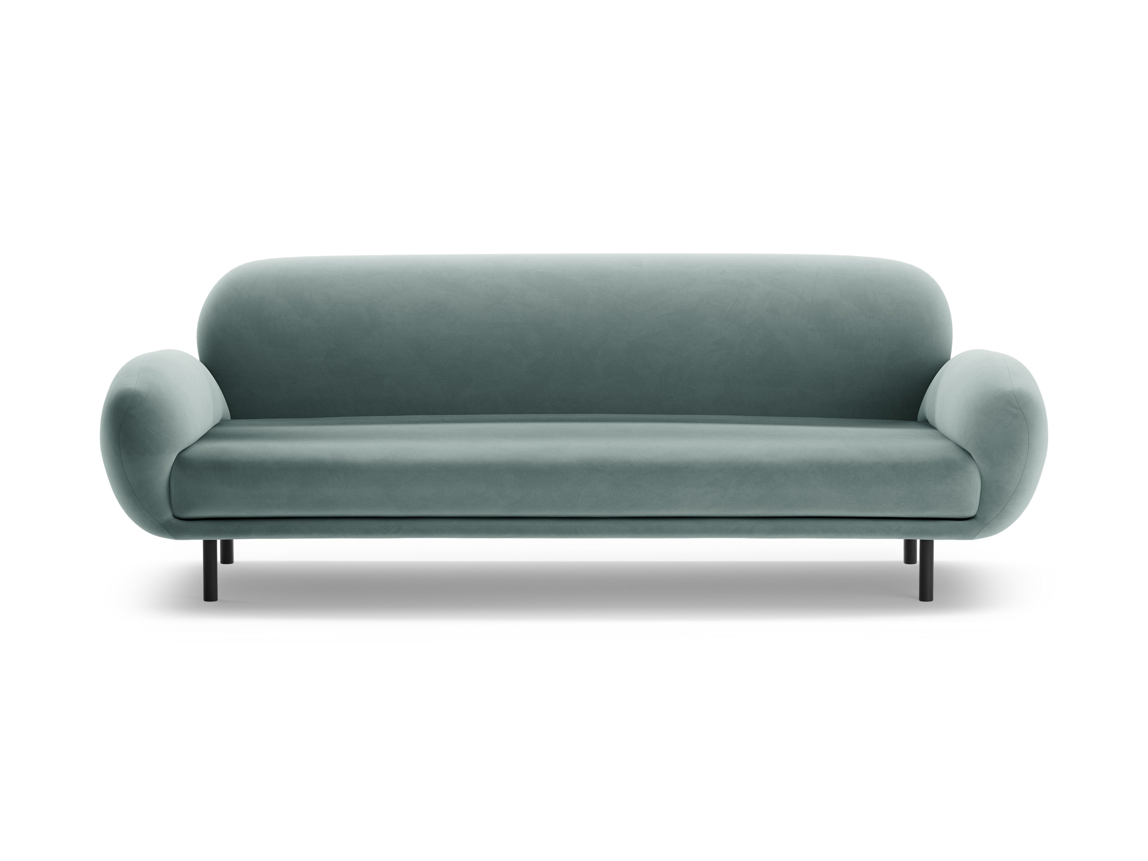 Sofa z jemného velúru 3-miestna POPPY svetlomodrá