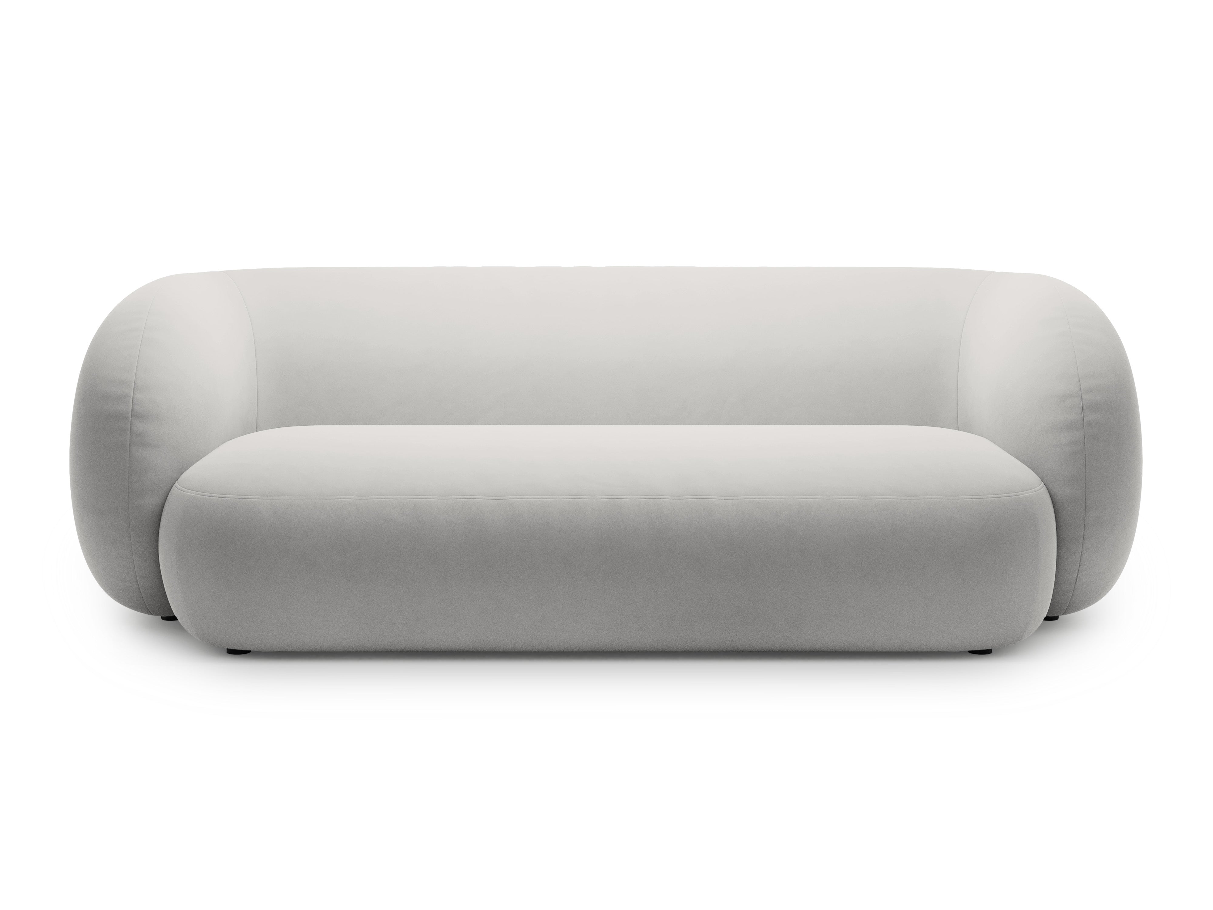 Sofa z jemného velúru 3-miestna KATE svetlosivá