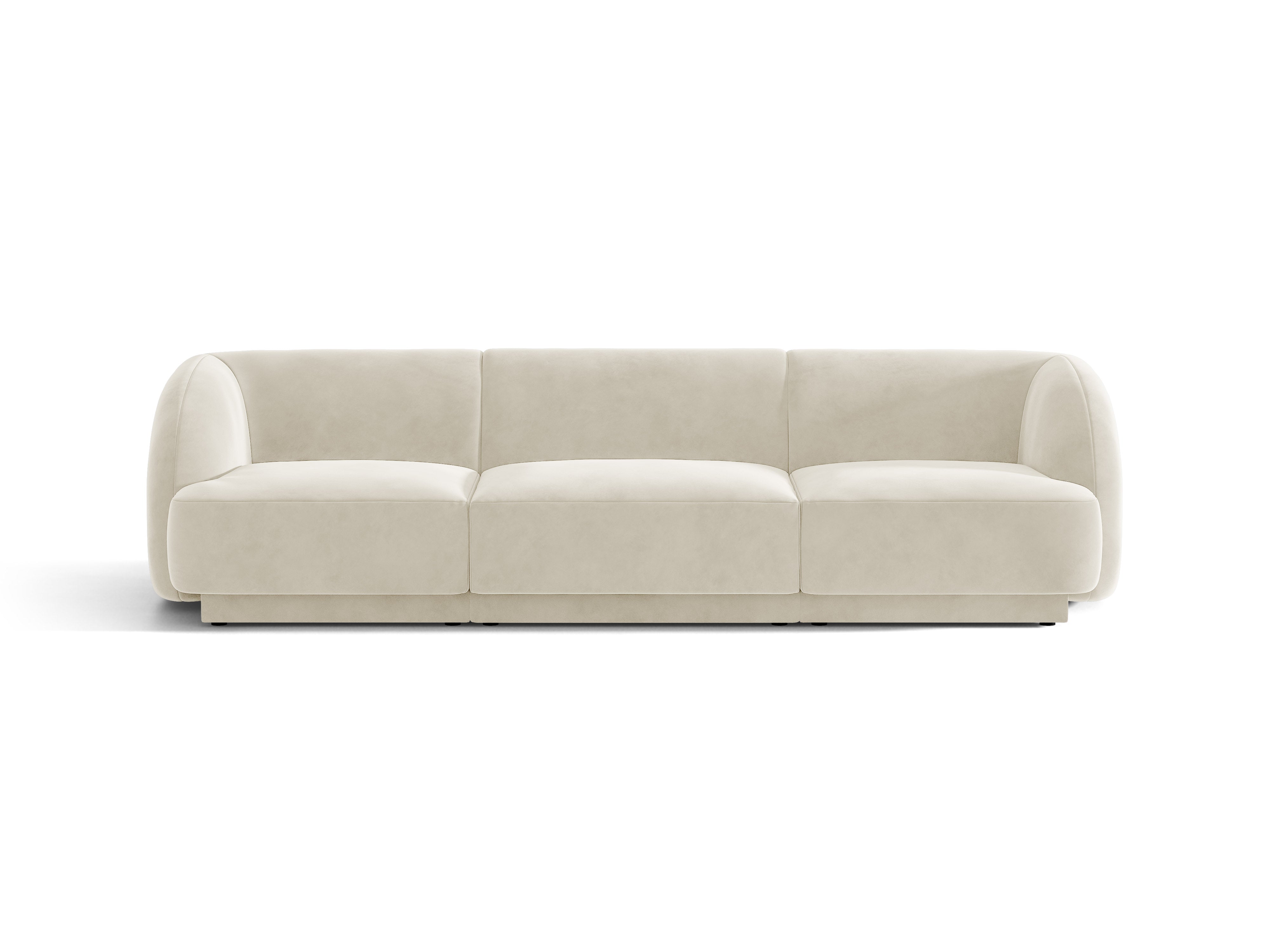 Sofa z jemného velúru 3-miestna MILEY béžová