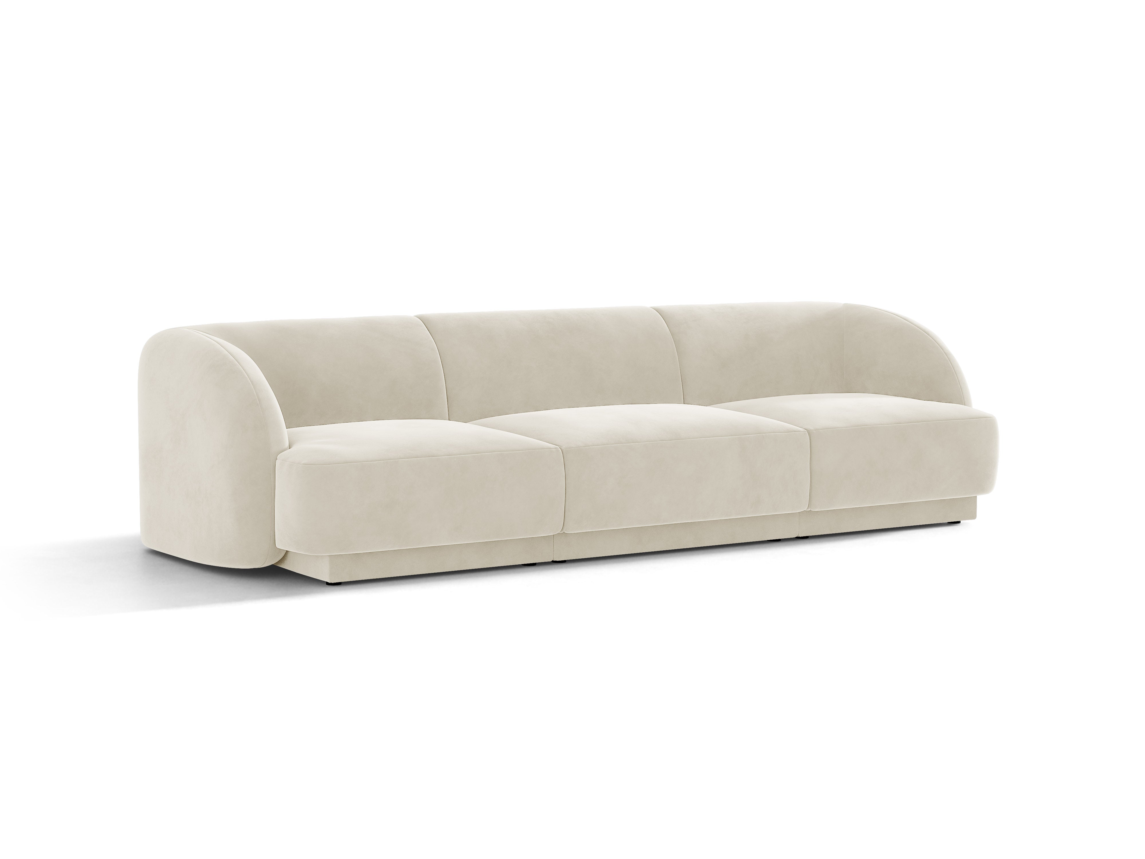 Sofa z jemného velúru 3-miestna MILEY béžová