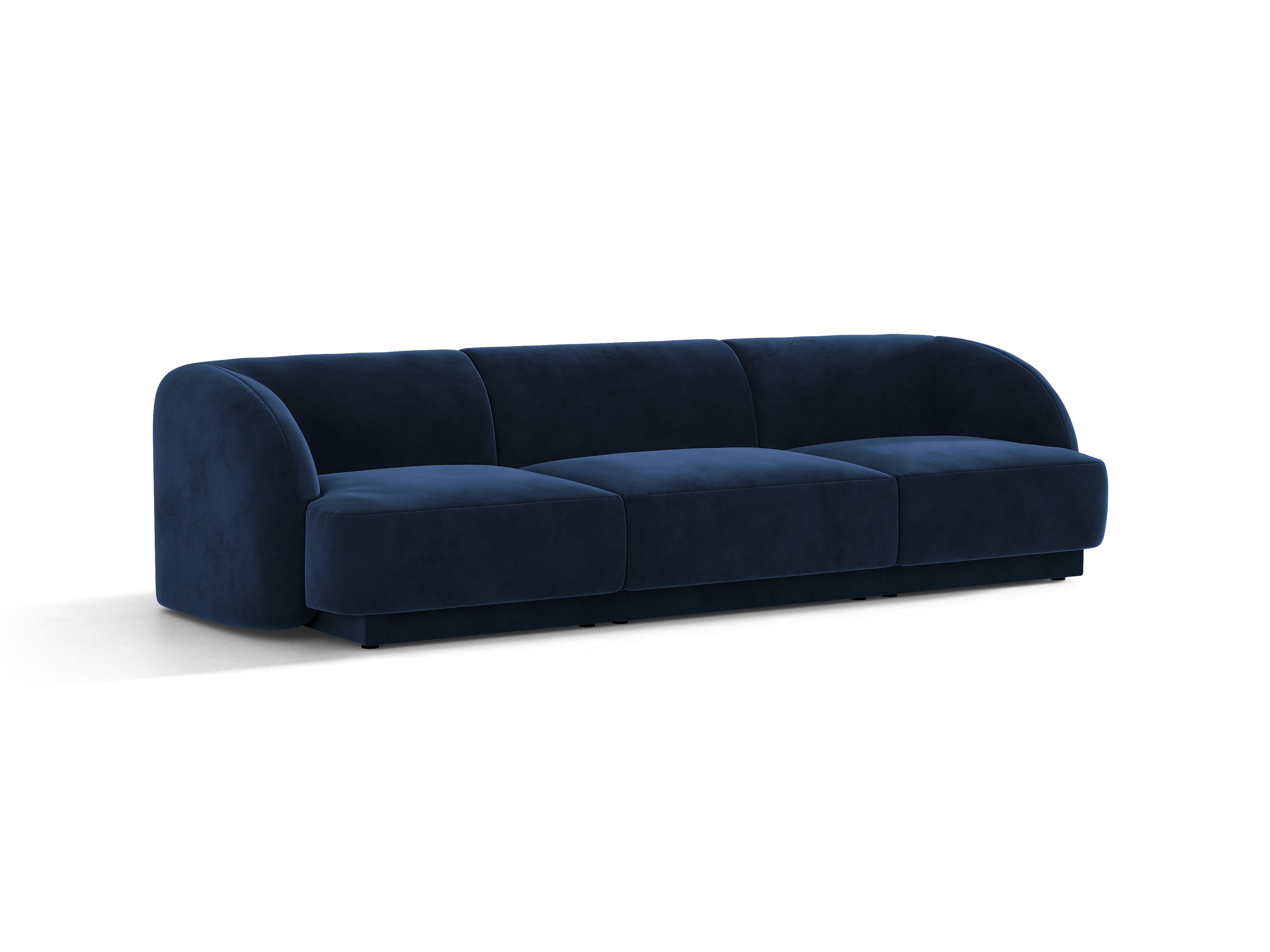 Sofa z jemného velúru 3-miestna MILEY kráľovsky modrá