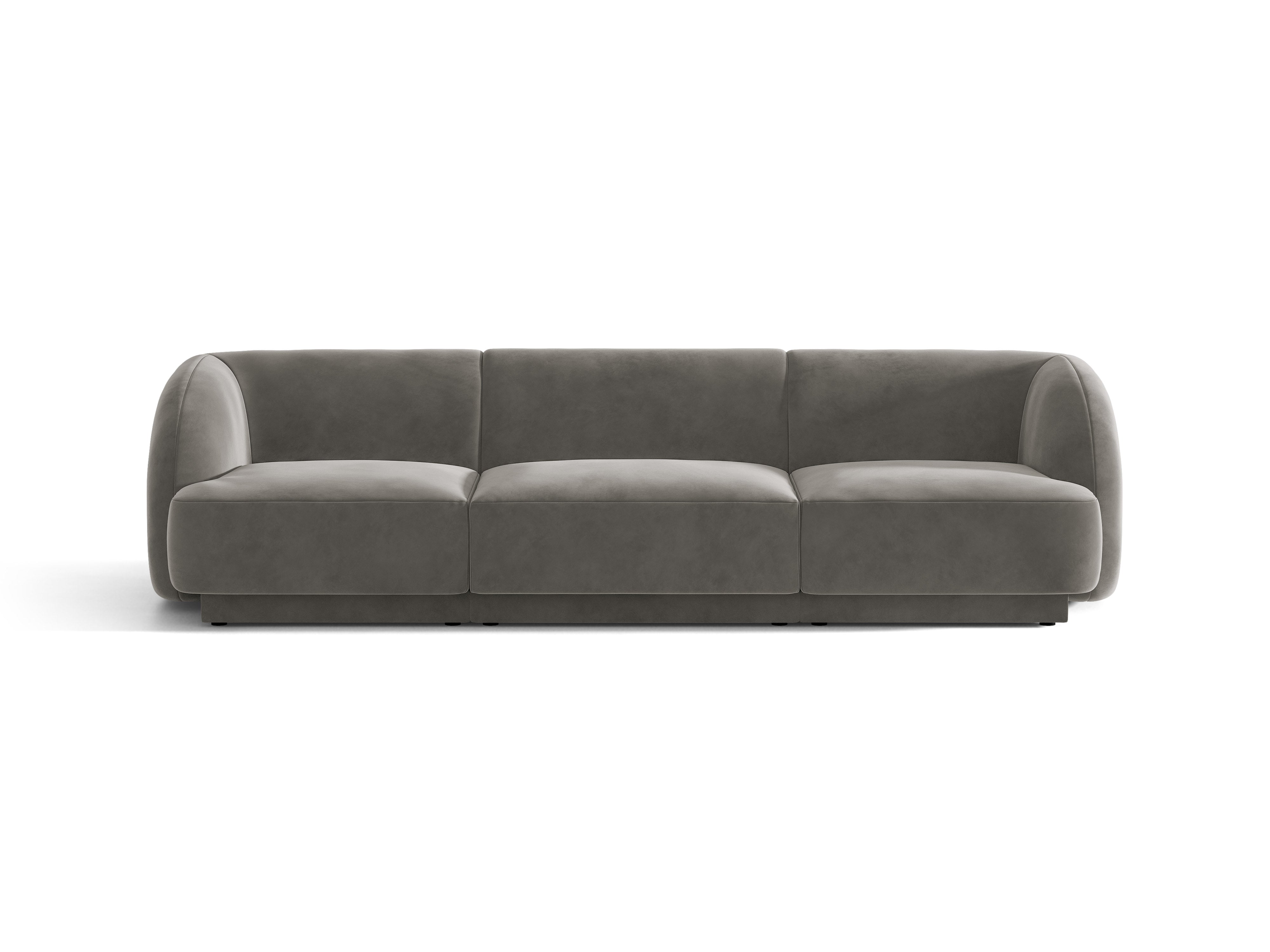Sofa z jemného velúru 3-miestna MILEY svetlosivá