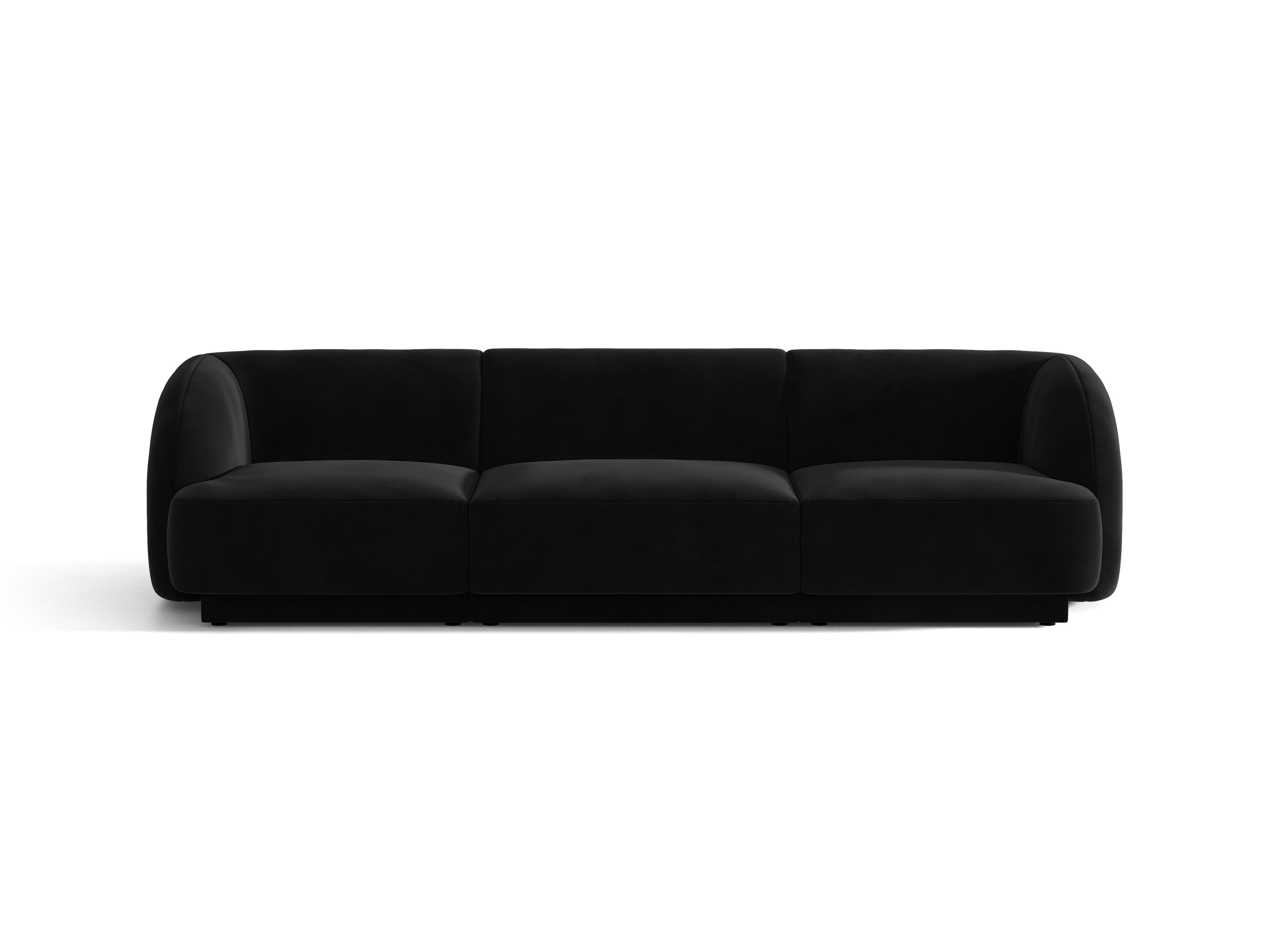 Sofa z jemného velúru 3-miestna MILEY čierna