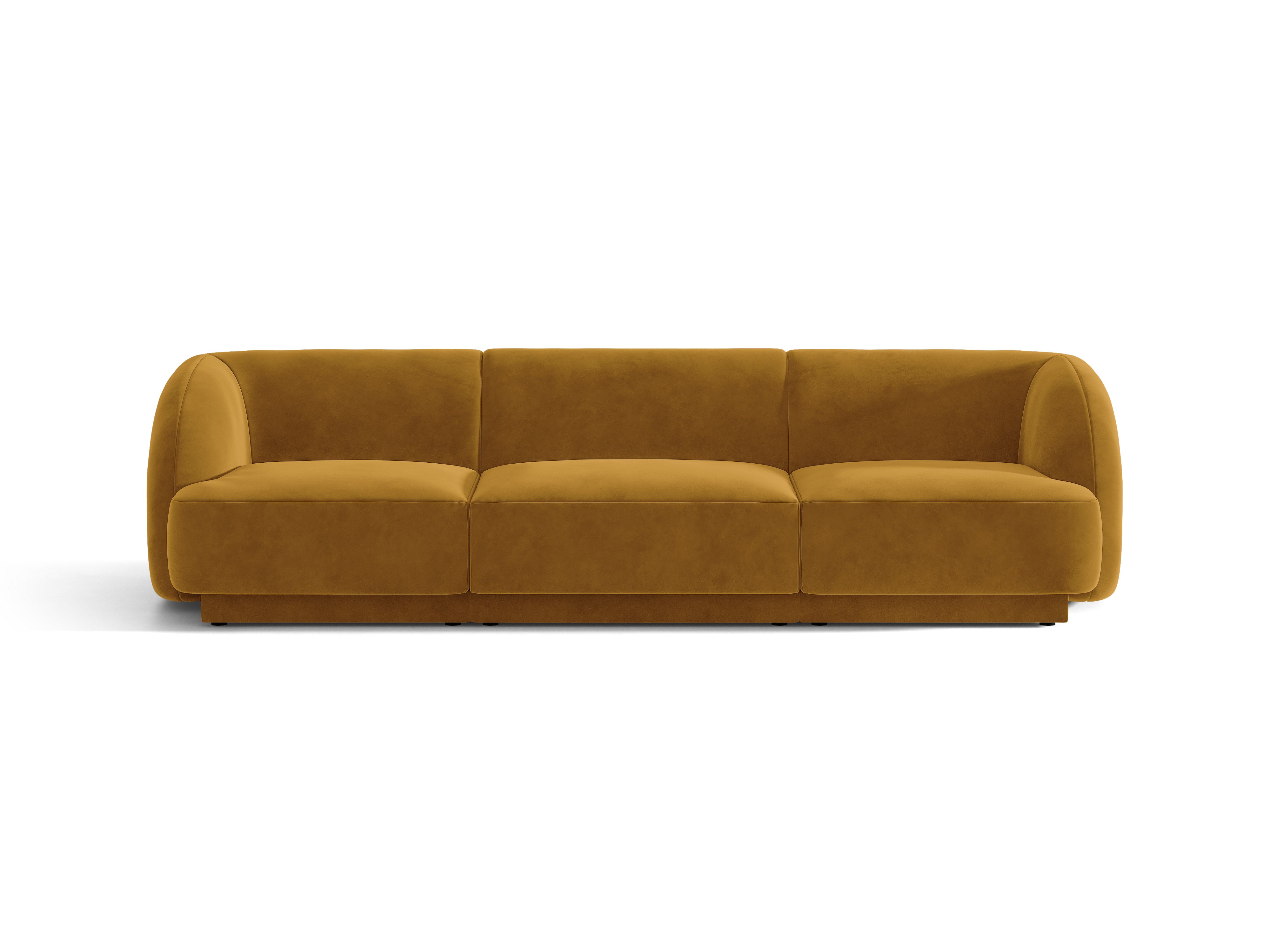 Sofa z jemného velúru 3-miestna MILEY žltá
