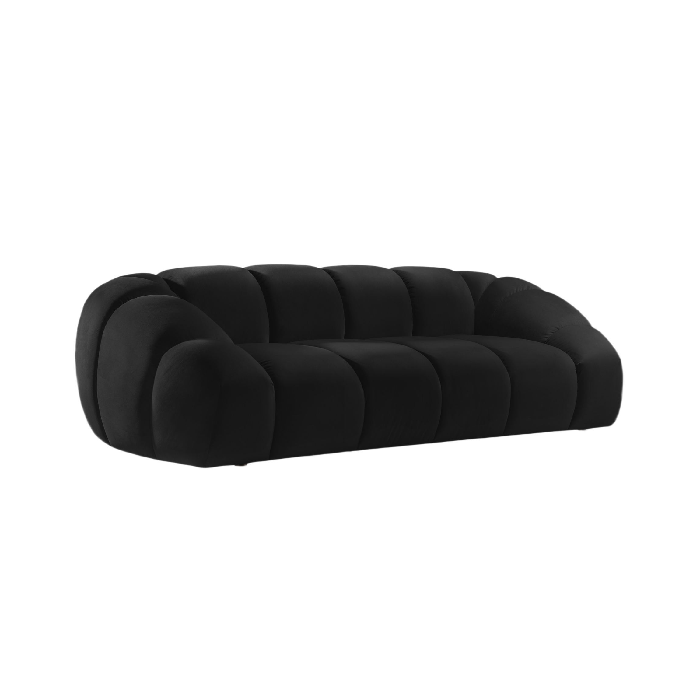 Sofa z jemného velúru 2,5-miestna DIANA čierna