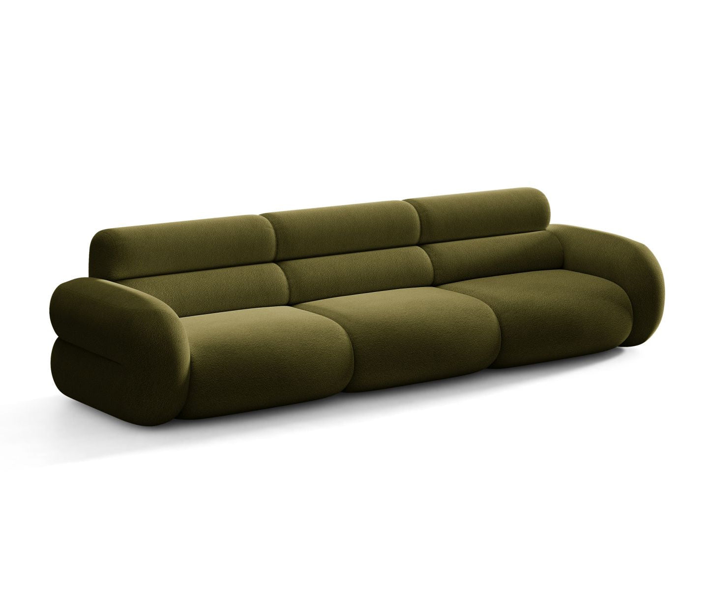 Sofa pre 4 osoby NEO v olivovom boucle.