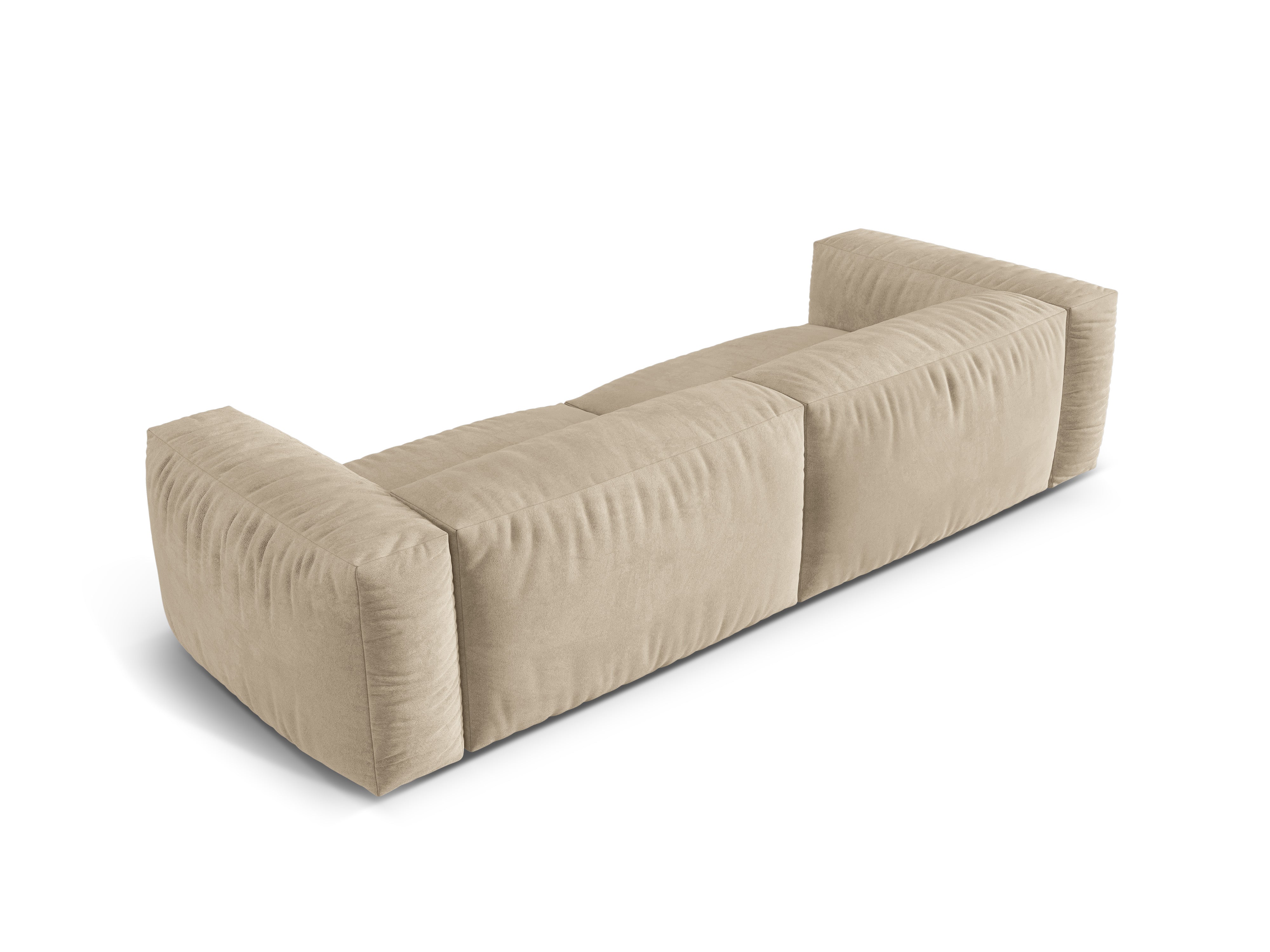 Velvet sofa 4-seater Martin light beige