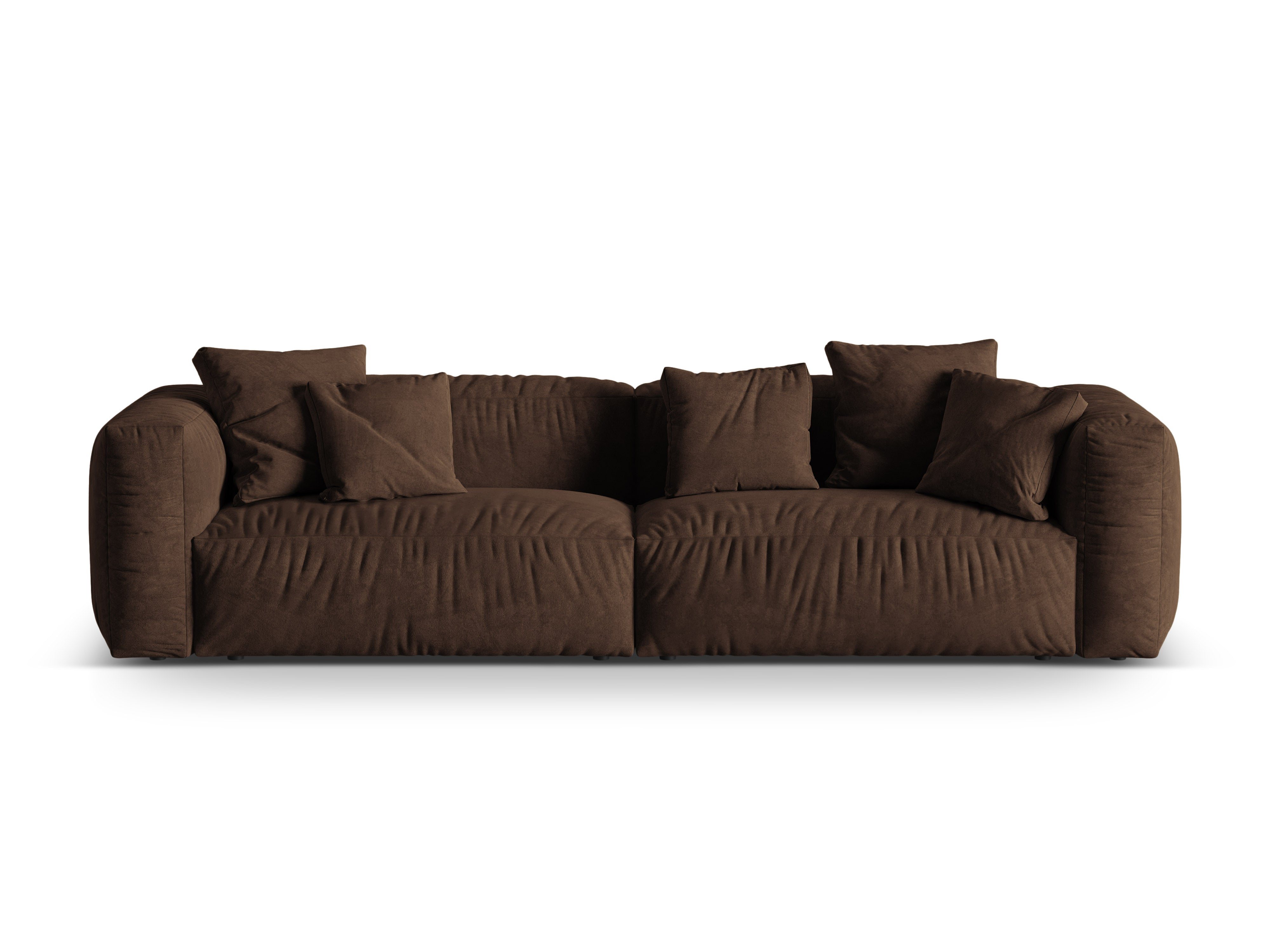 Sofa zamatová 4-miestna MARTINA čokoládová