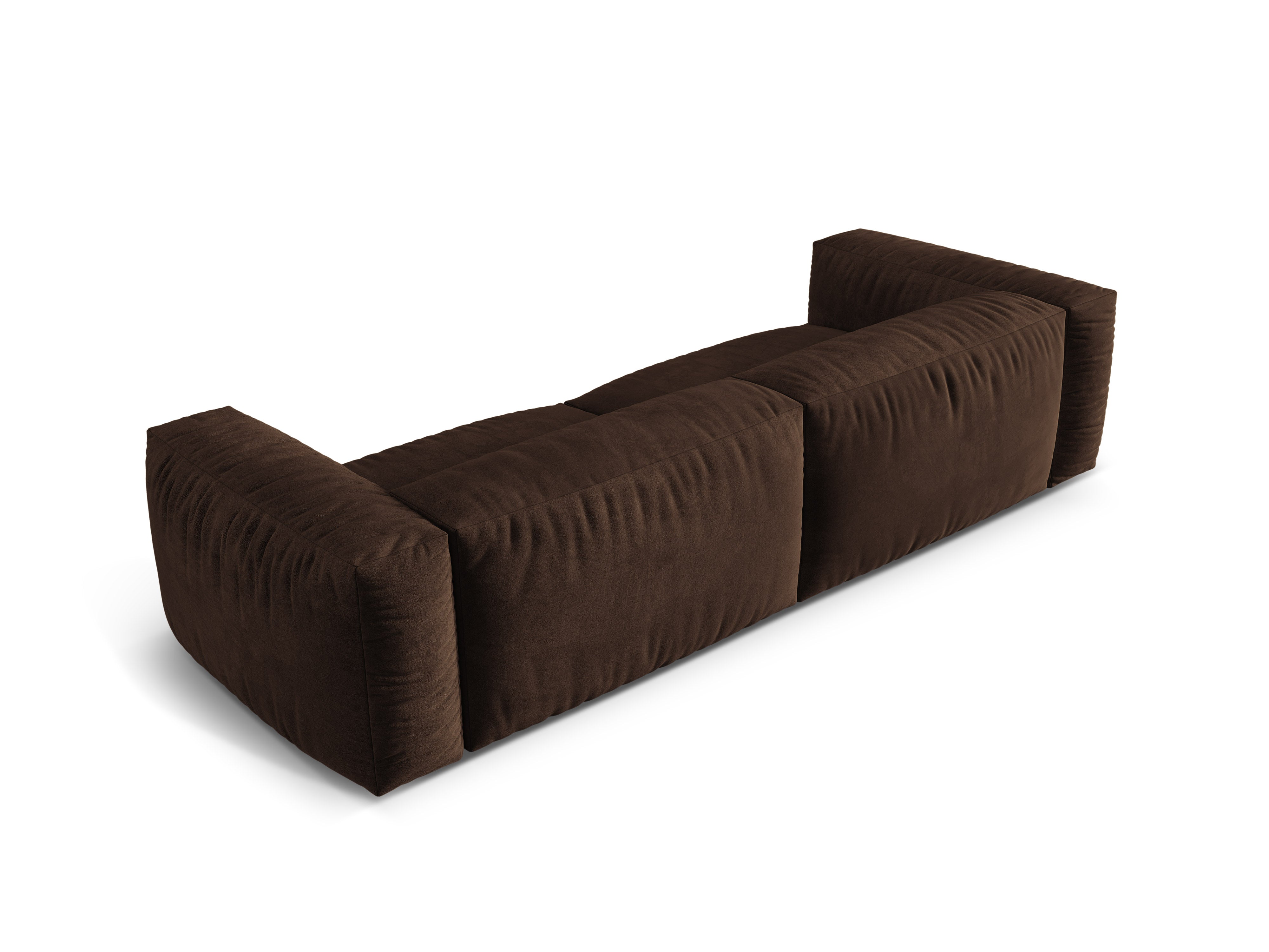 Sofa zamatová 4-miestna MARTINA čokoládová