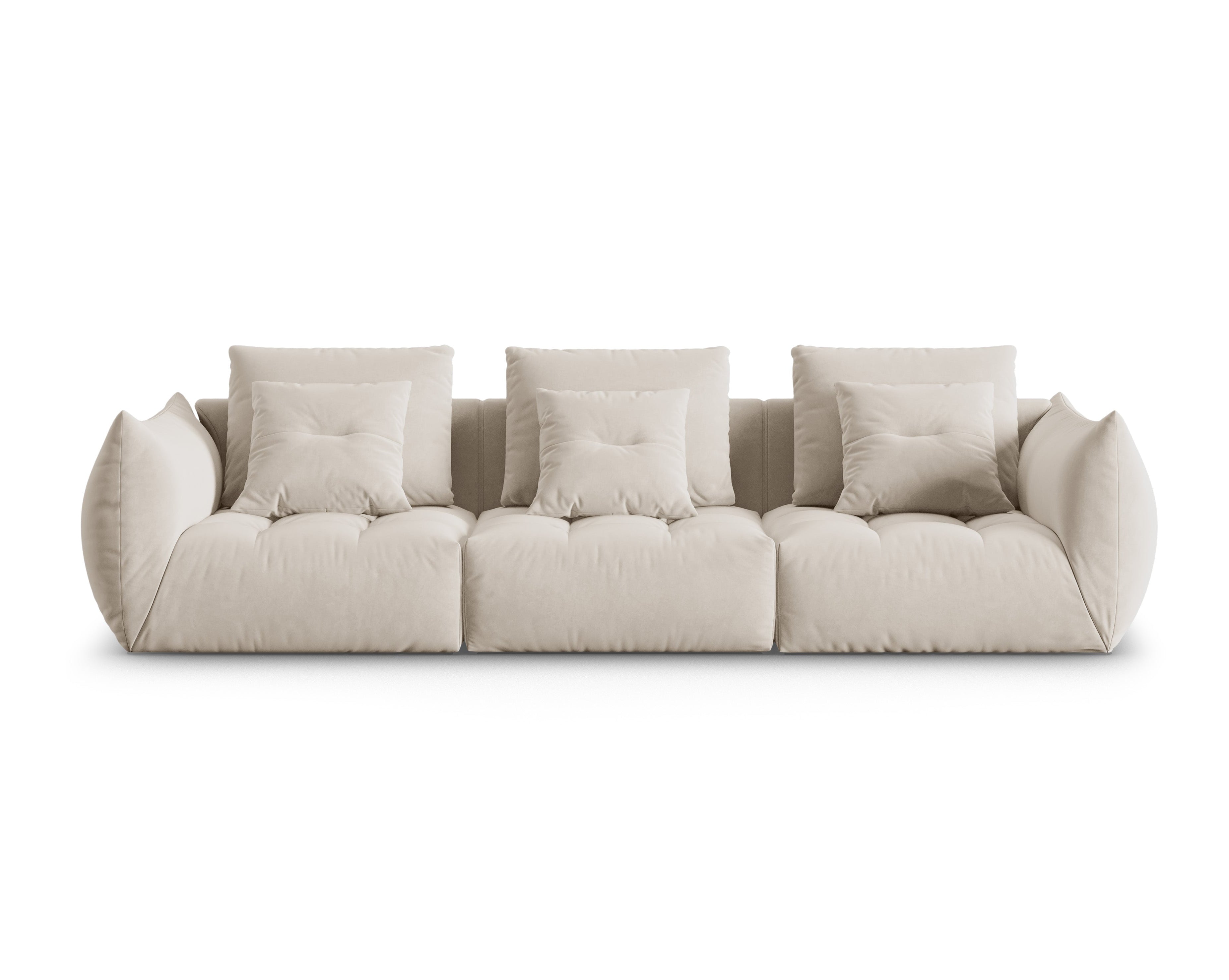 Velvet sofa 4-person Bloom Ecru