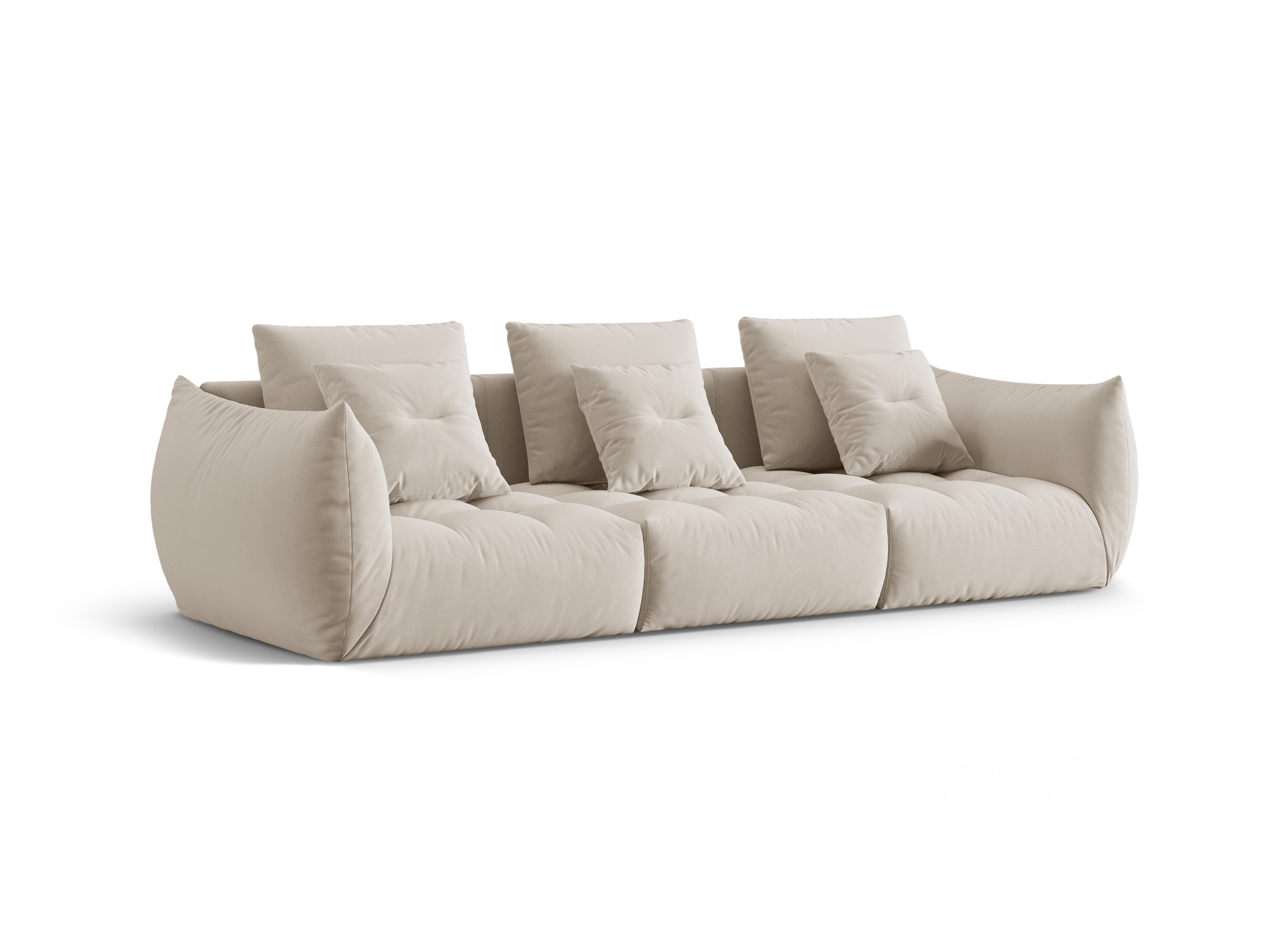 Velvet sofa 4-person Bloom Ecru