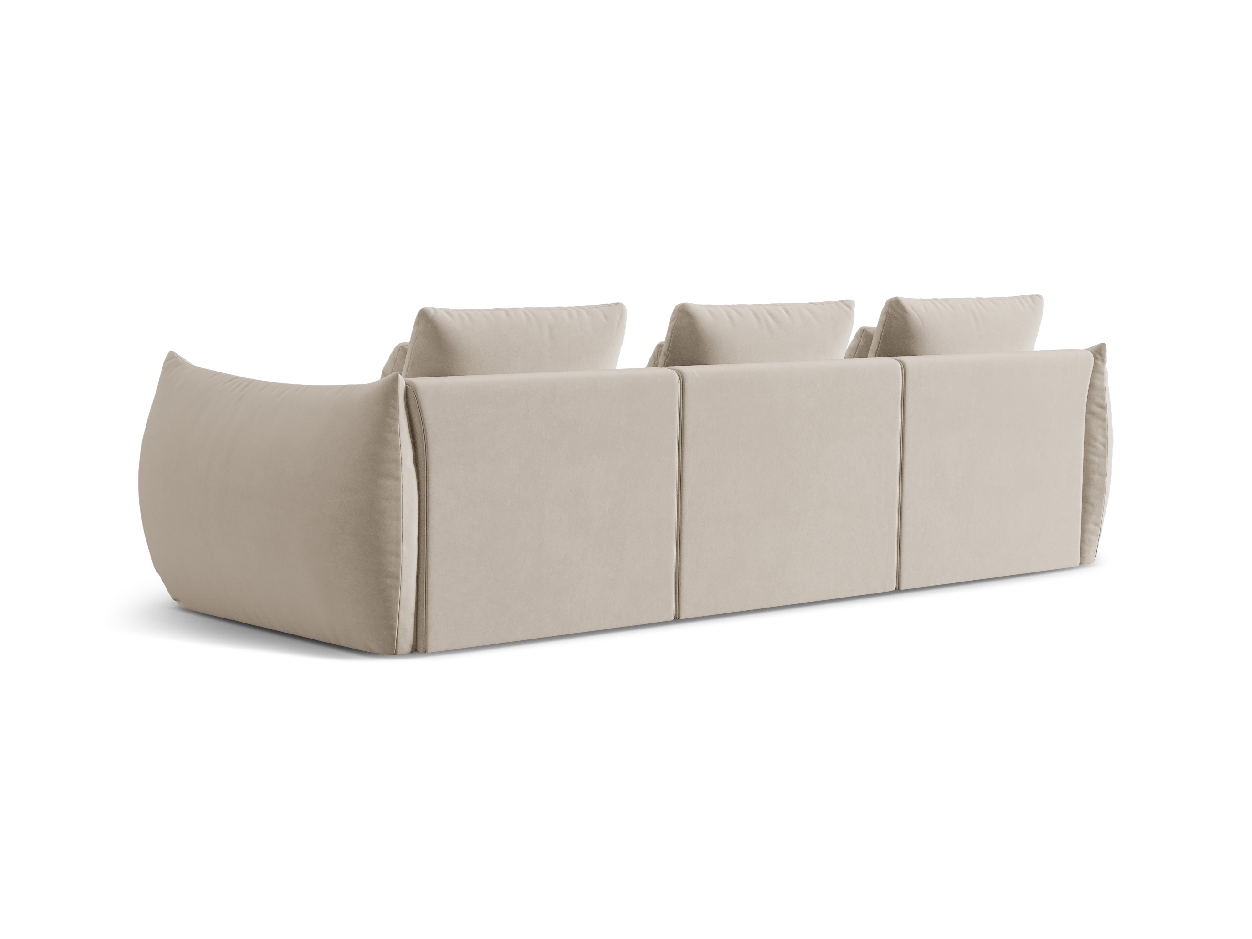 Velvet sofa 4-person Bloom Ecru