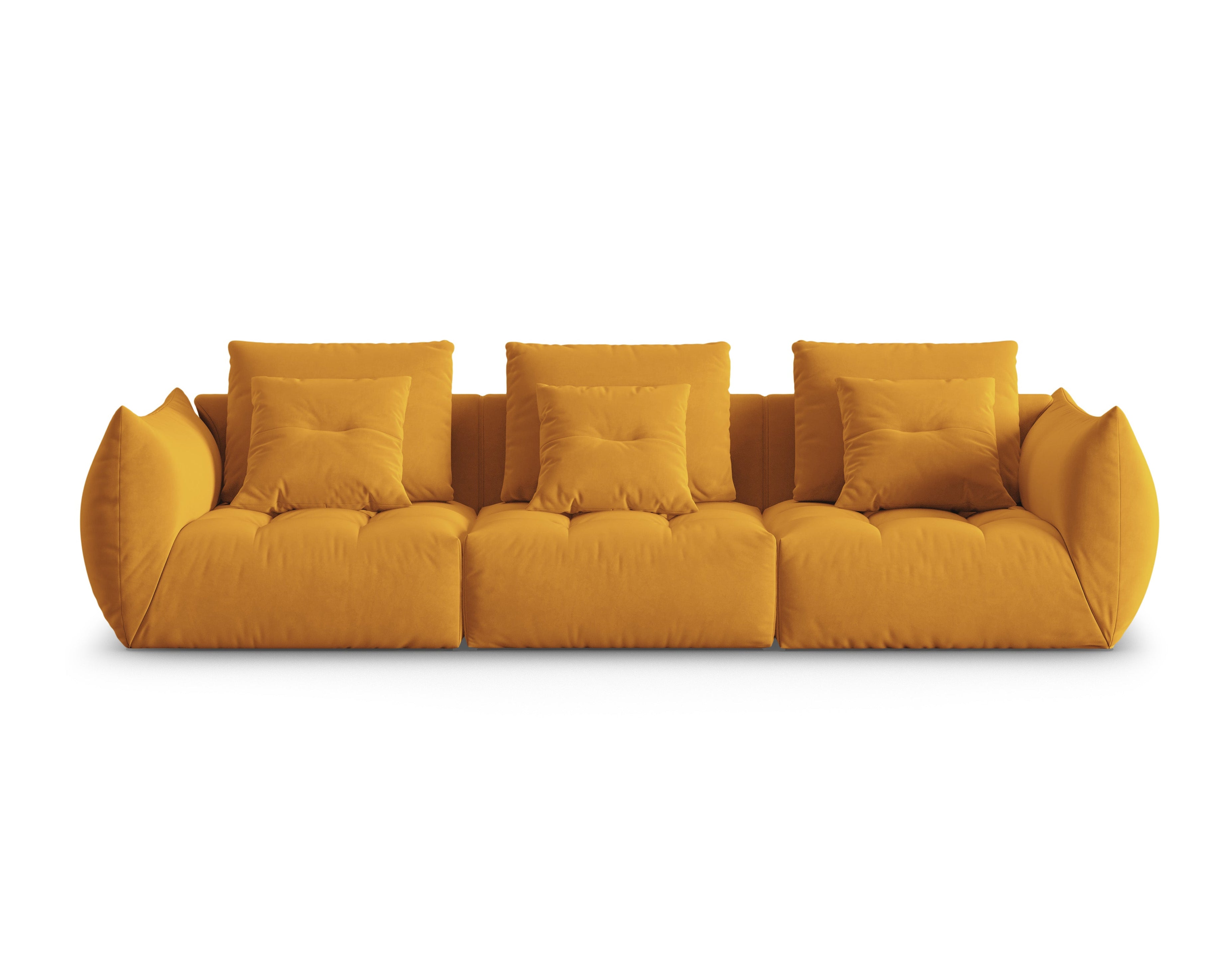 Velvet sofa 4-seater Bloom yellow