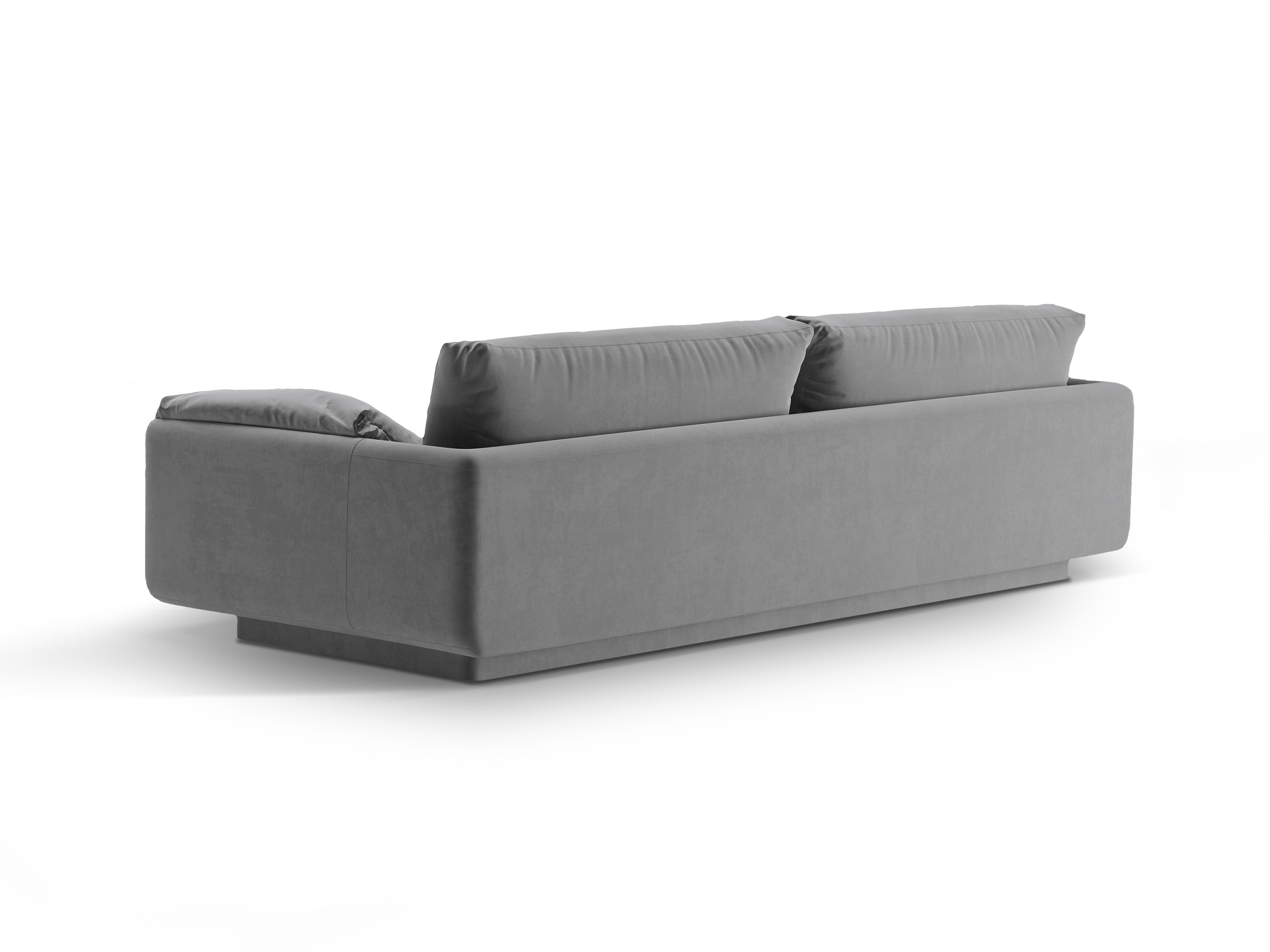 Velvet sofa 4-seater Torino light gray