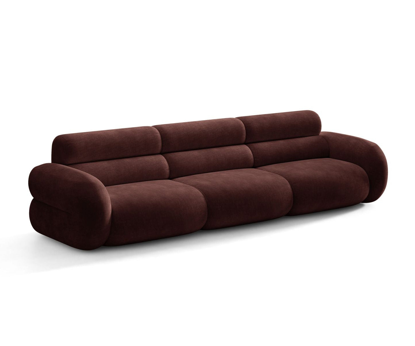Sofa pre 4 osoby NEO, čerešňový šenil
