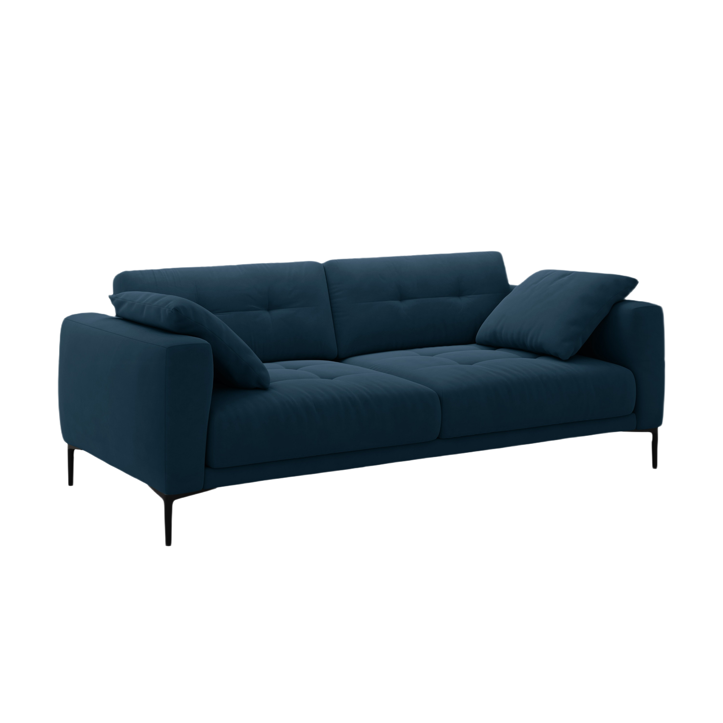 Sofa z jemného velúru pre 4 osoby BEMY kráľovsky modrá