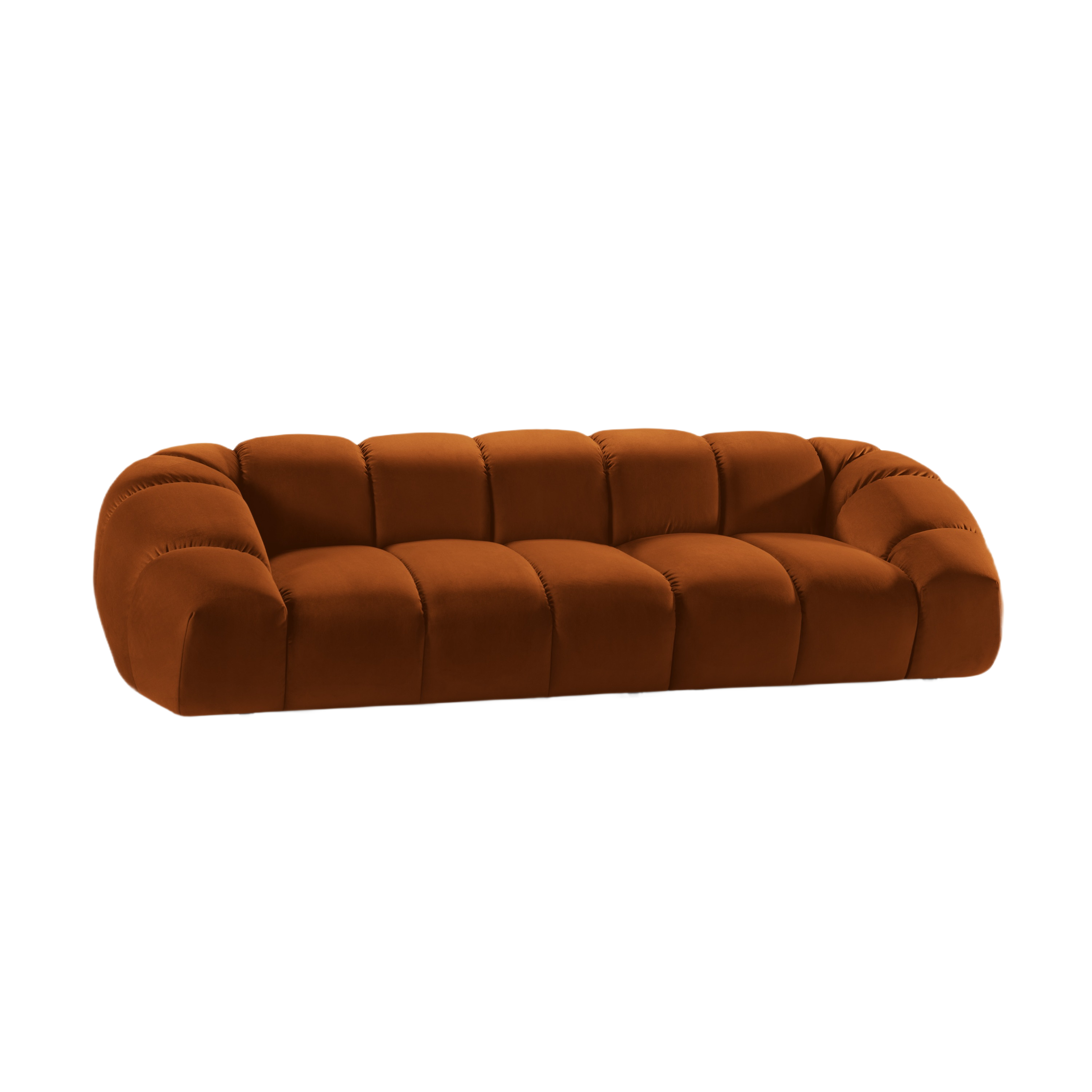 Sofa z jemného velúru pre 4 osoby DIANA terrakota