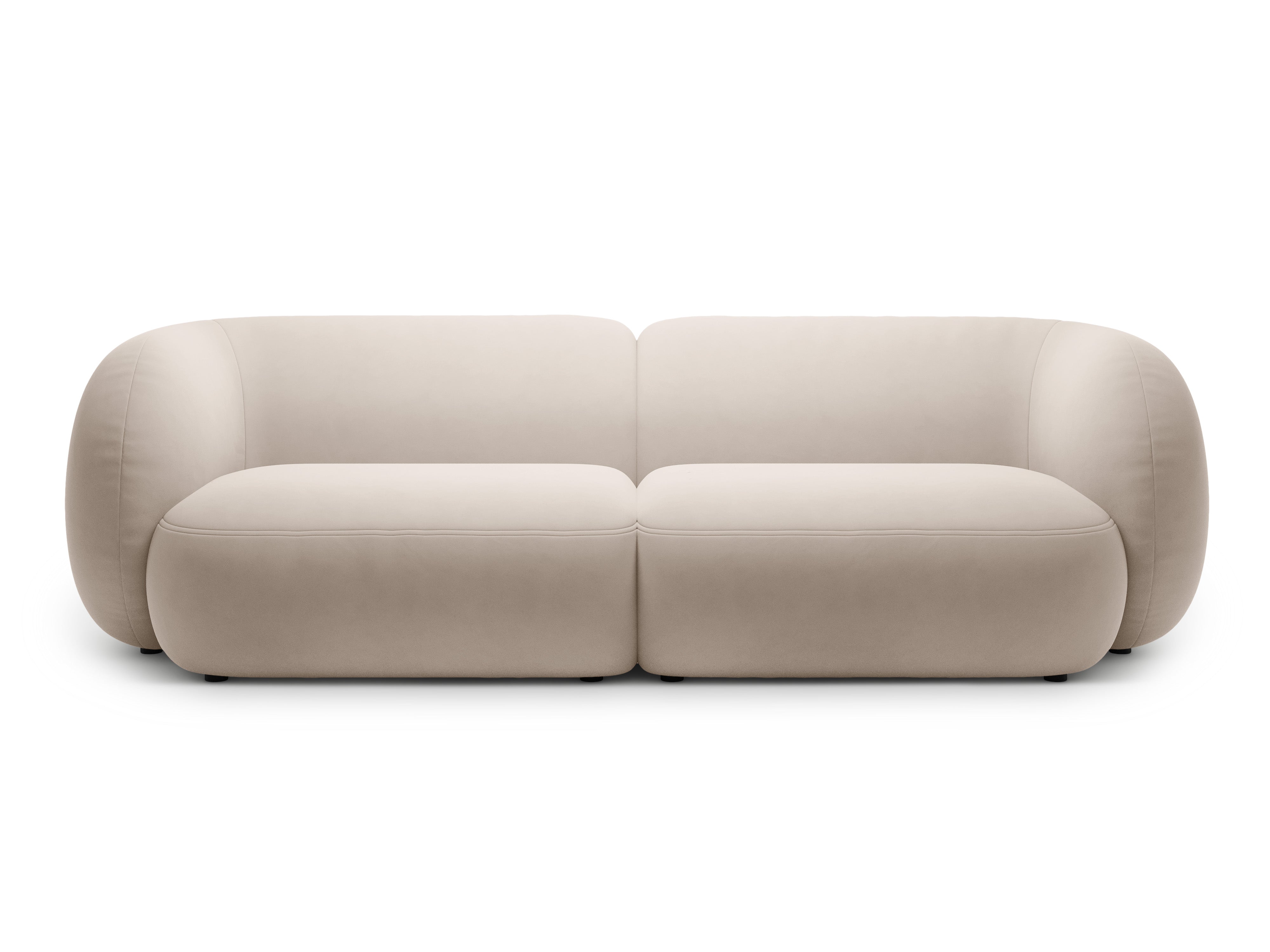 Sofa pre 4 osoby z jemného zamatového materiálu KATE béžová