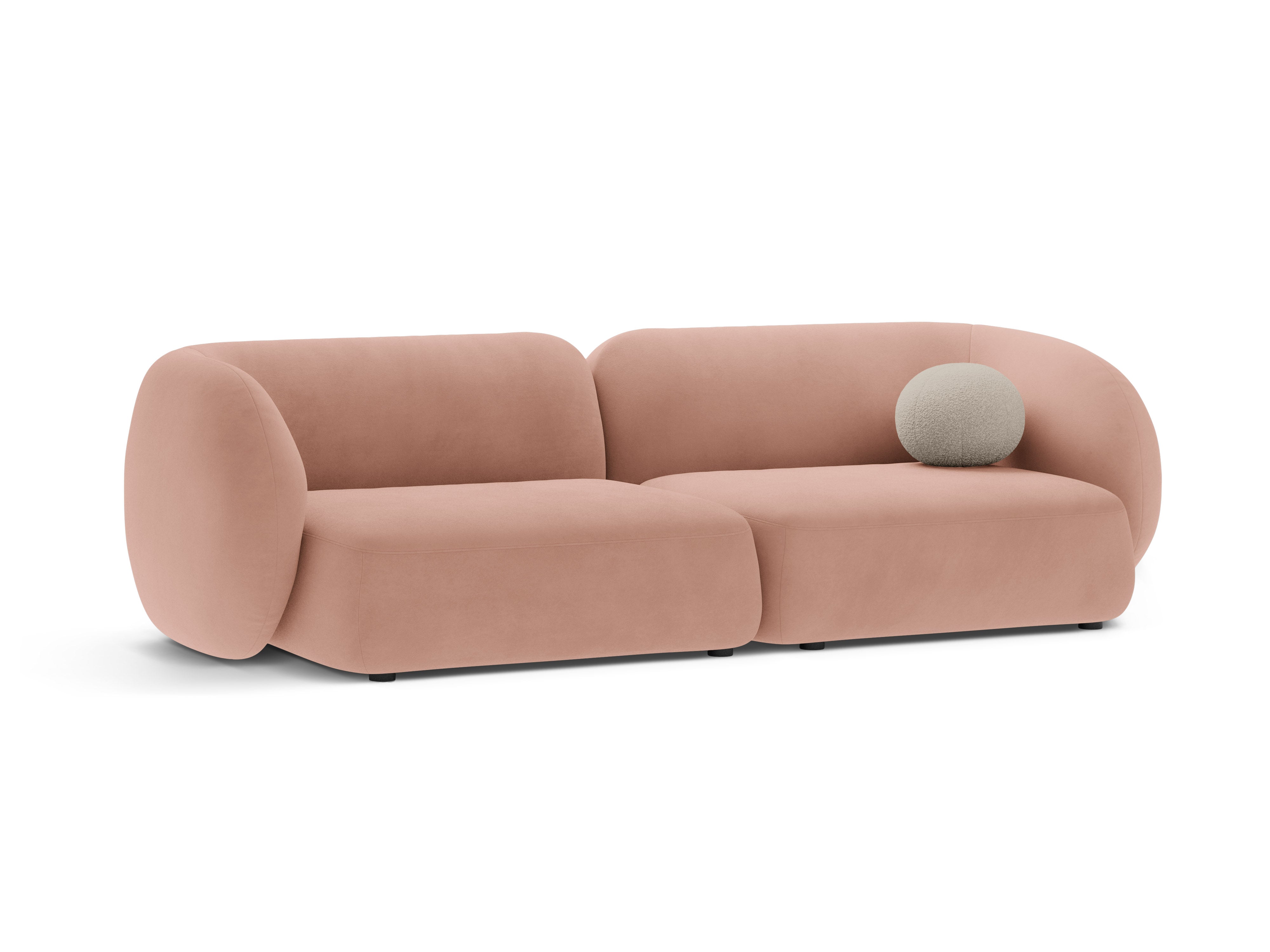 Sofa 4-osobowa aksamitna KATE różowy – Micadoni