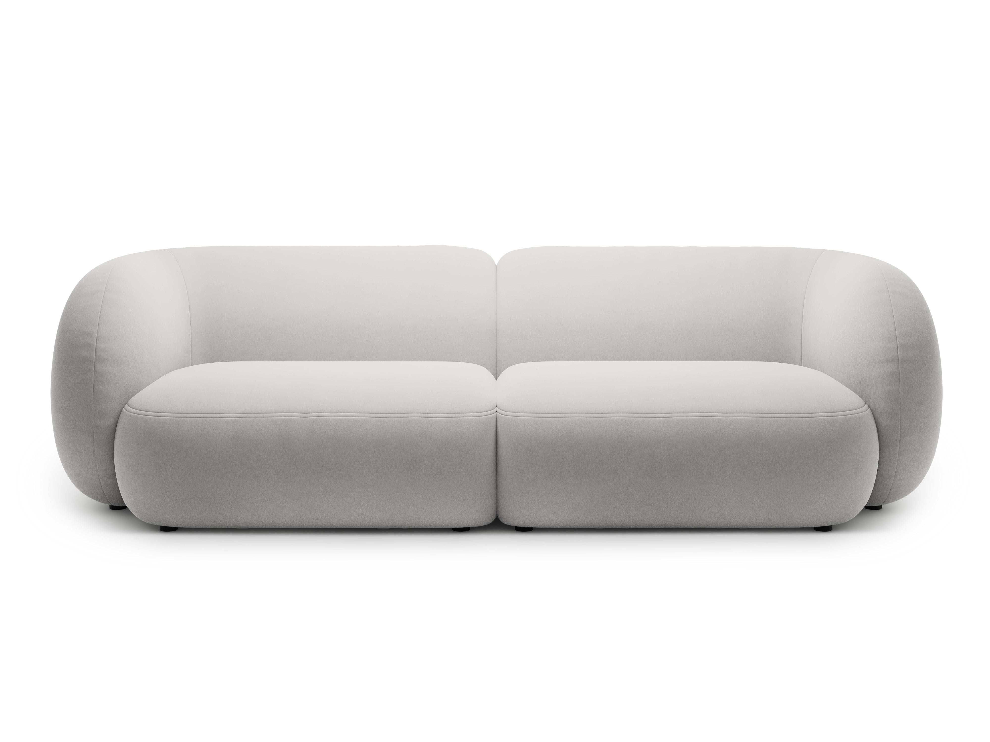 4-seater velvet sofa KATE light gray