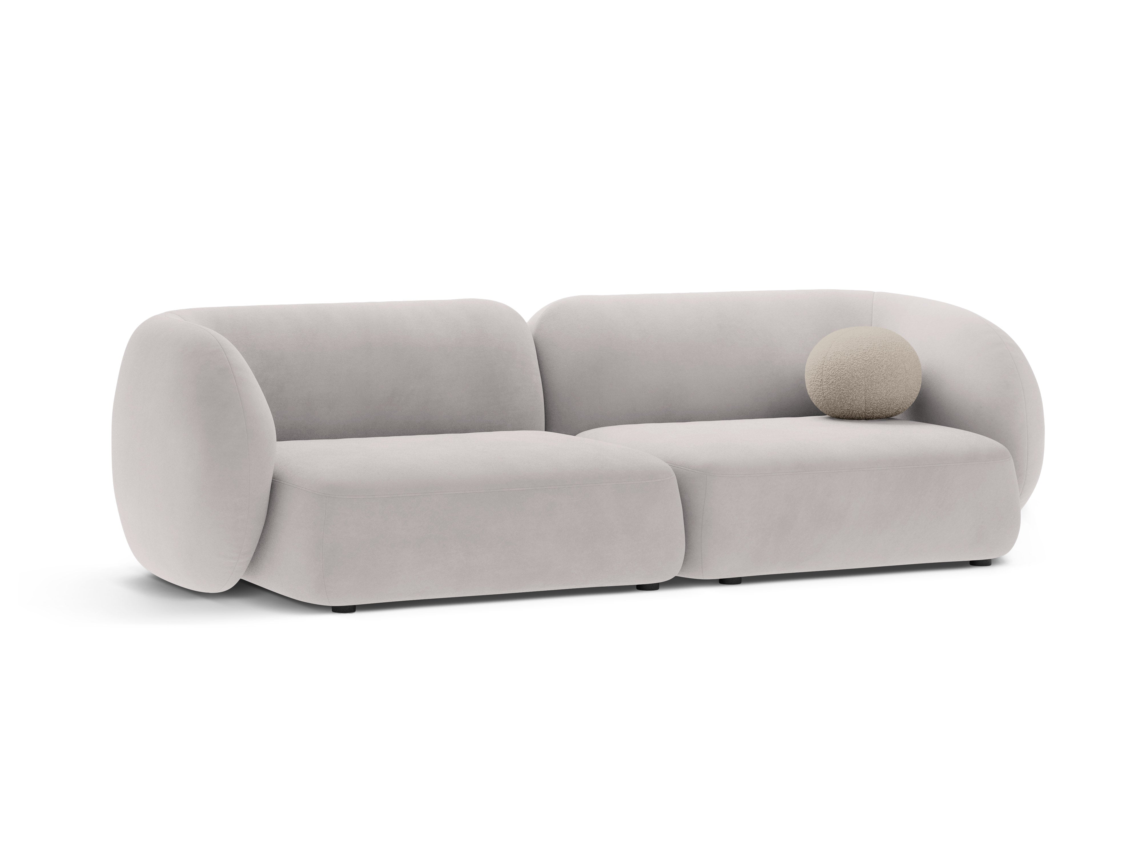 Sofa 4-osobowa aksamitna KATE jasnoszary – Micadoni
