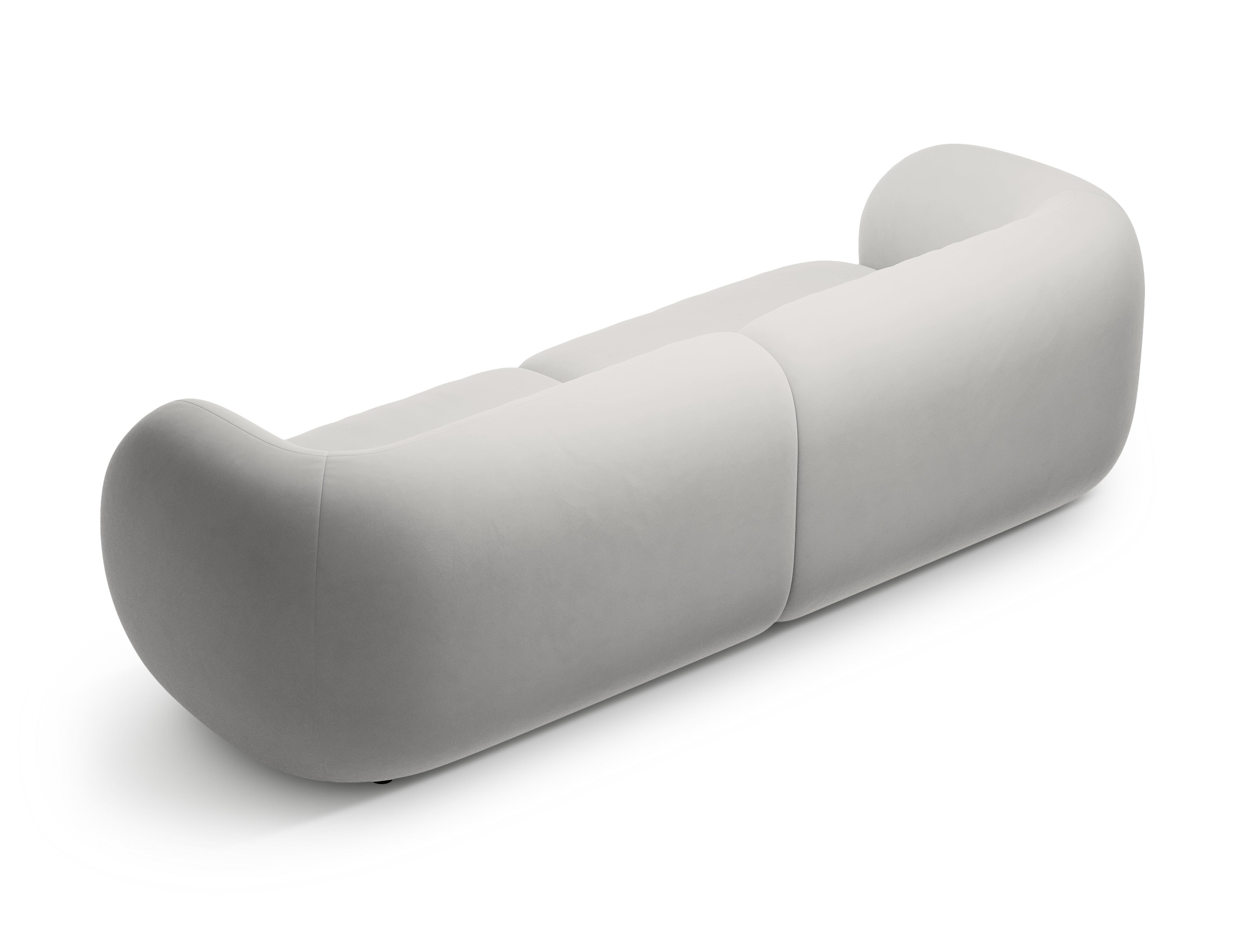 4-seater velvet sofa KATE light gray