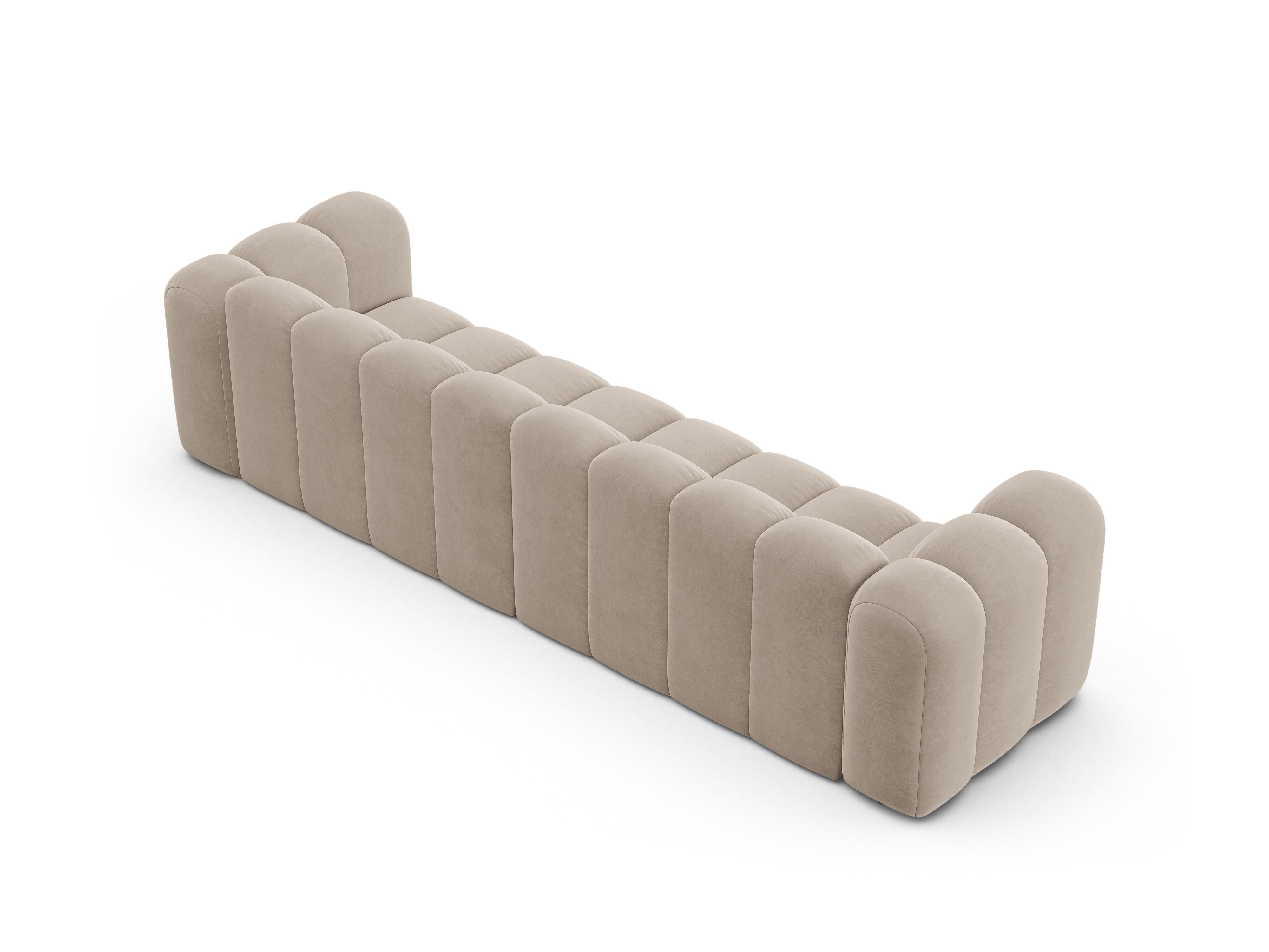 Sofa z jemného velúru pre 4 osoby LUPINE béžová