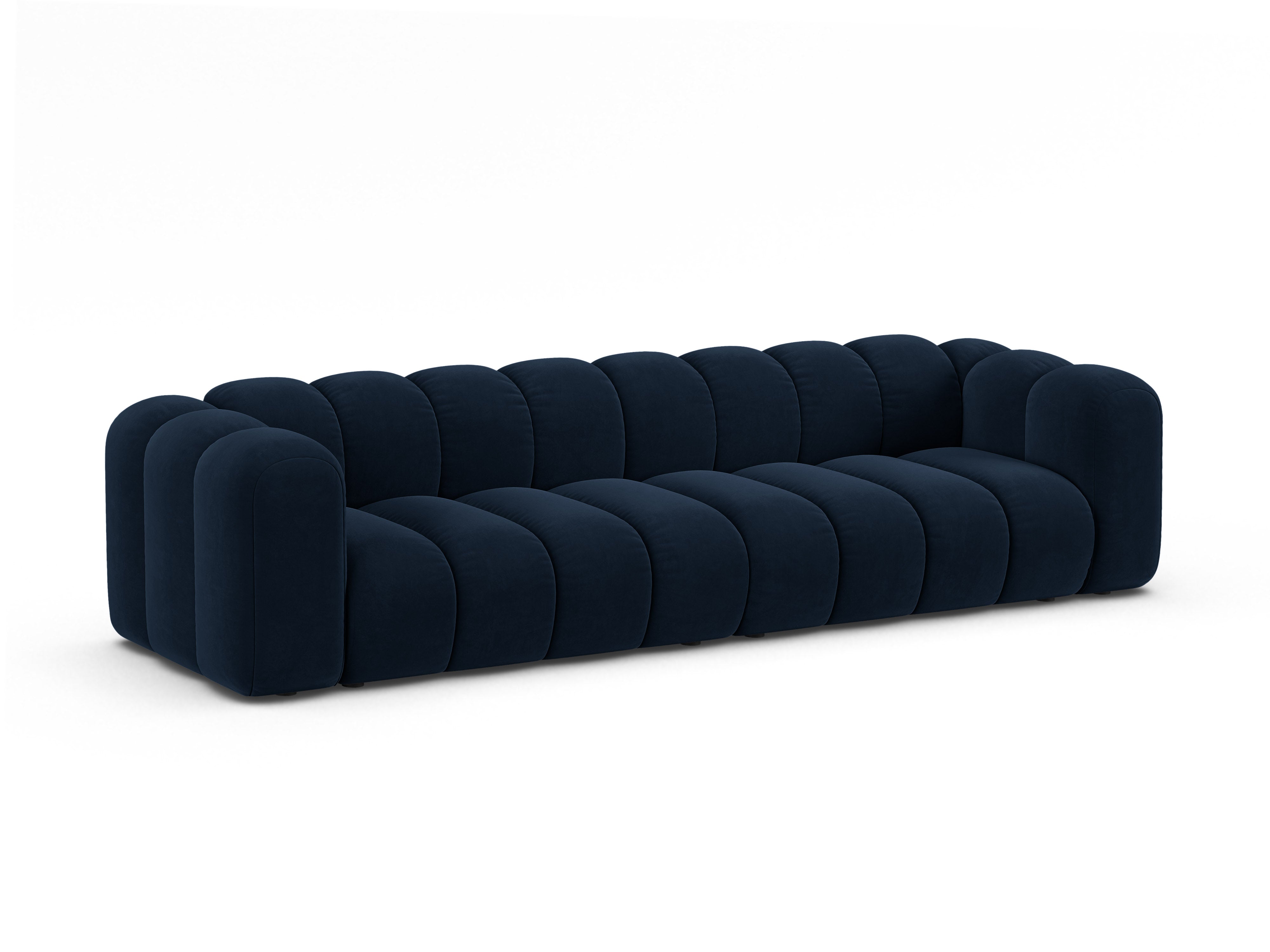 Sofa z jemného velúru pre 4 osoby LUPINE granátová