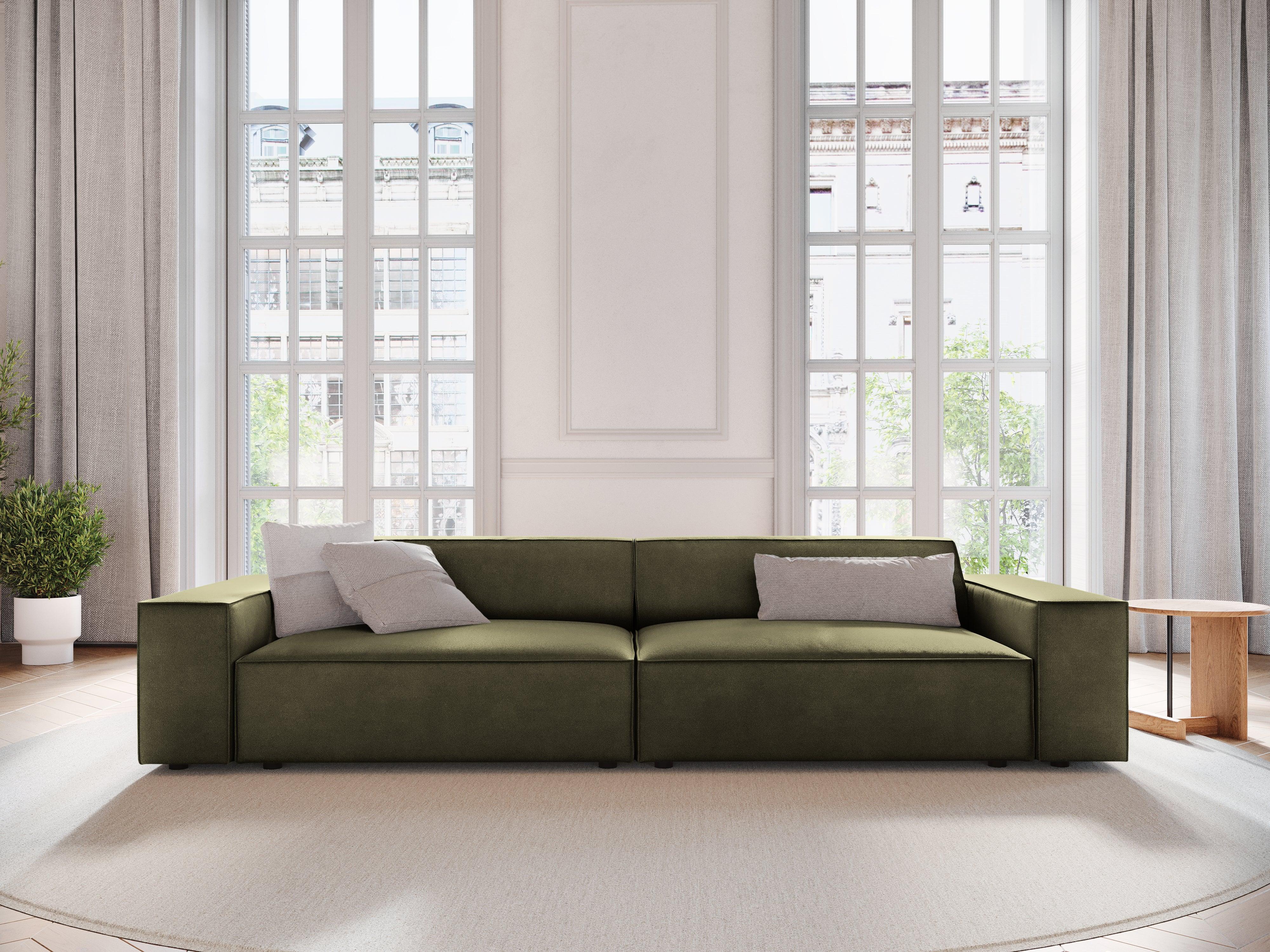 Sofa aksamitna 4-osobowa JODIE zielony Micadoni Eye on Design