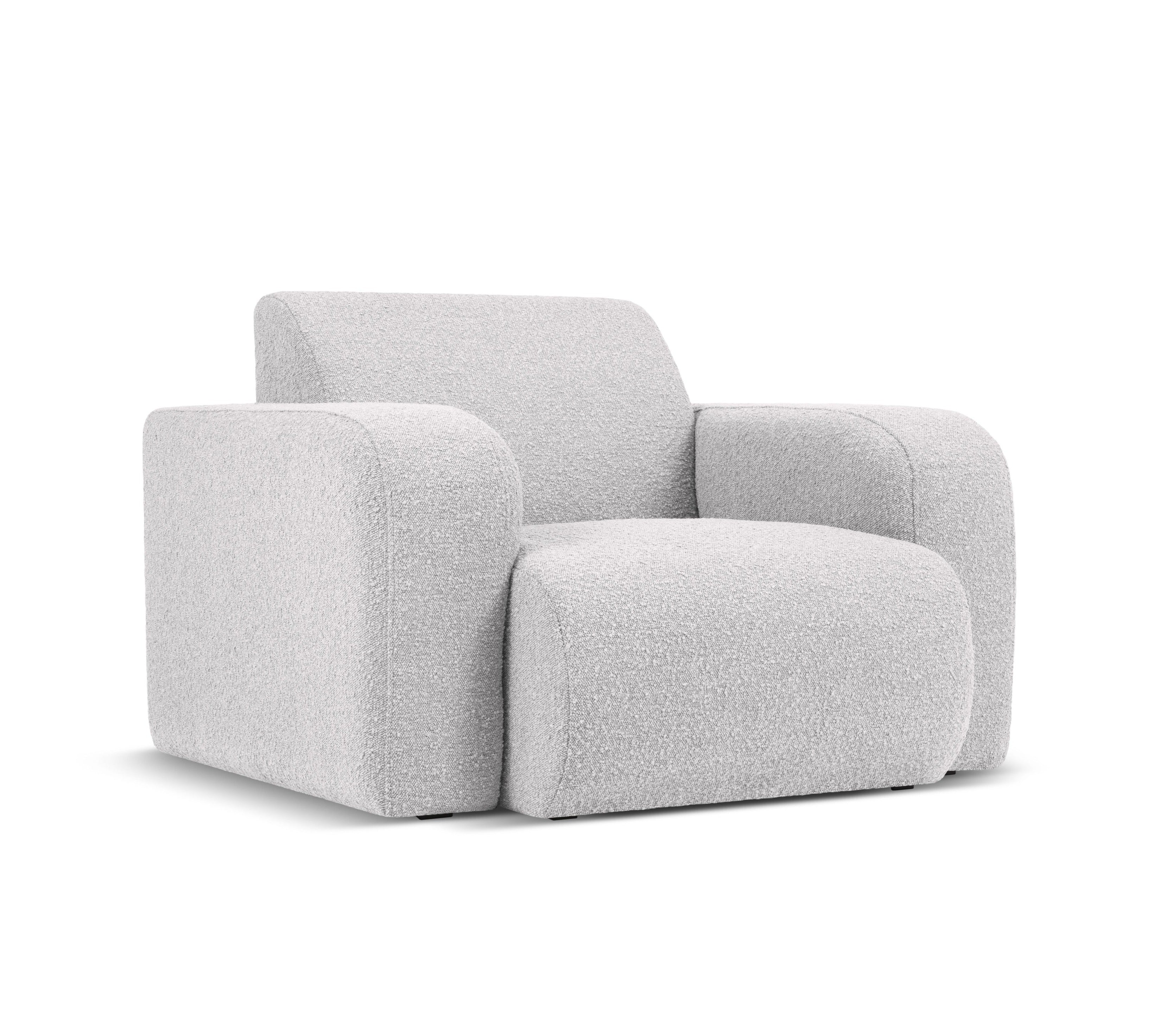 Fotel w tkaninie boucle MOLINO jasnoszary Micadoni Eye on Design