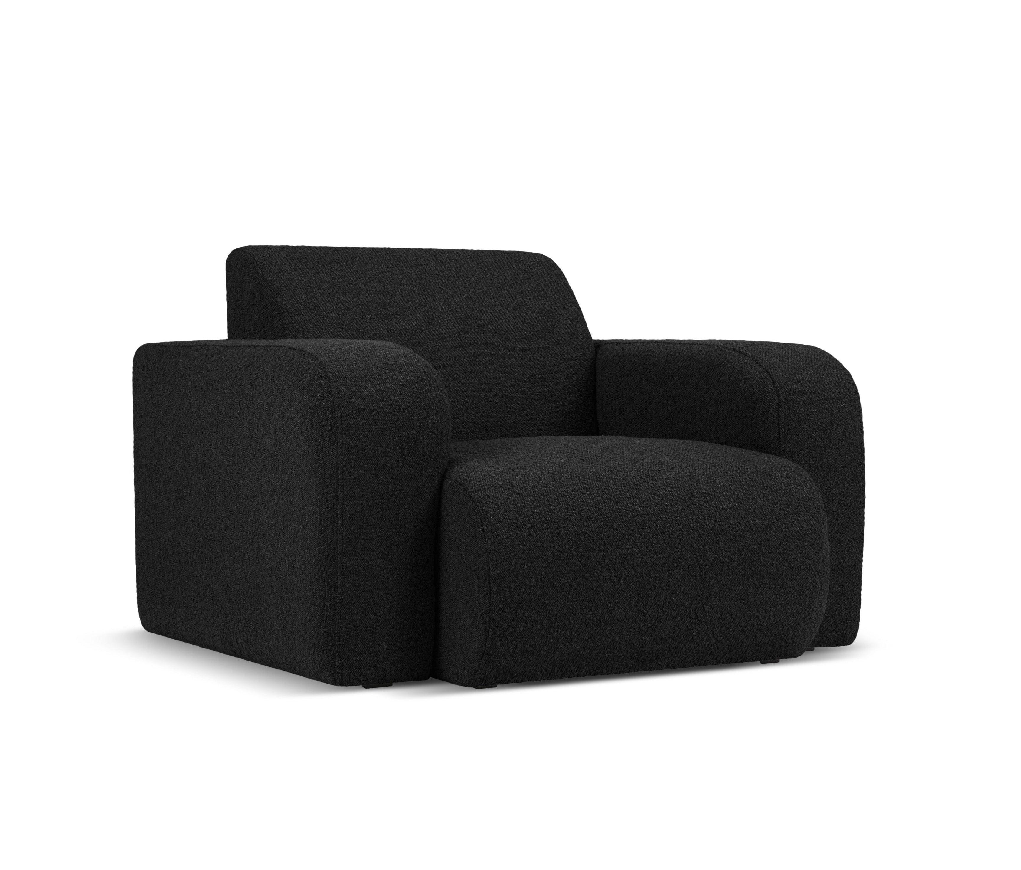 Fotel w tkaninie boucle MOLINO czarny Micadoni Eye on Design