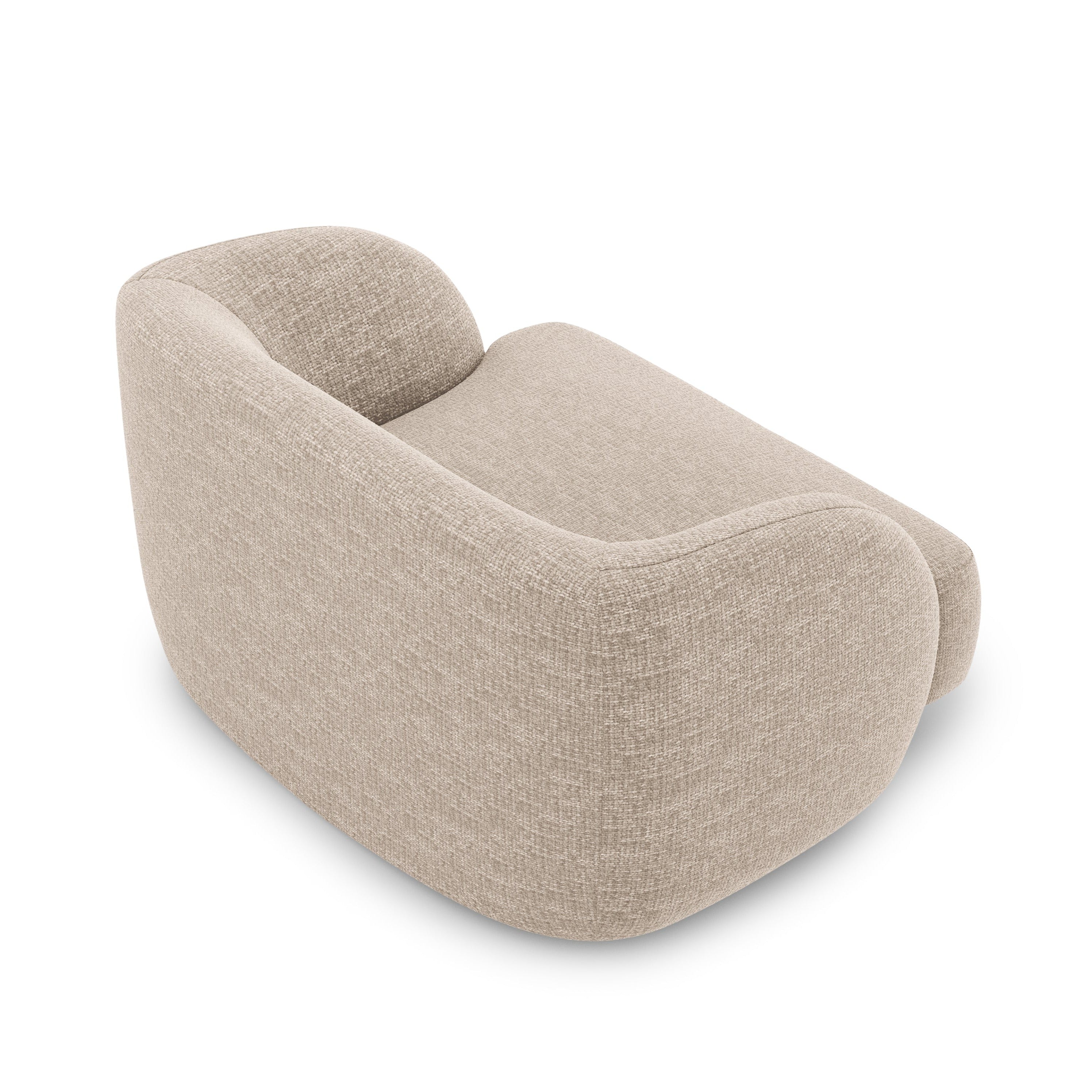 Fotel w tkaninie szenilowej MILEY beżowy Micadoni Eye on Design